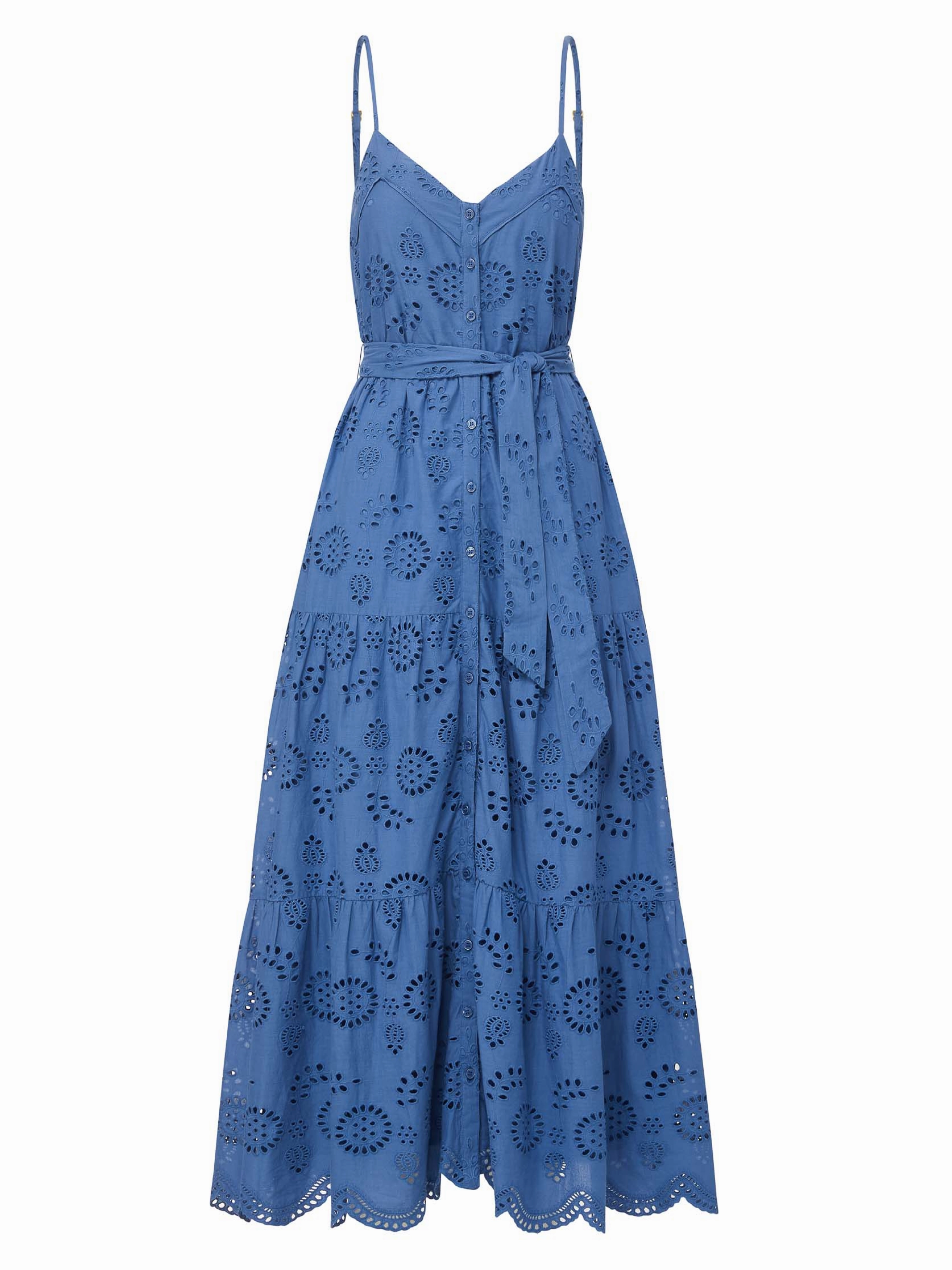 Addyson Dress In Steel Blue San Andr??s Eyelet Flattering Design