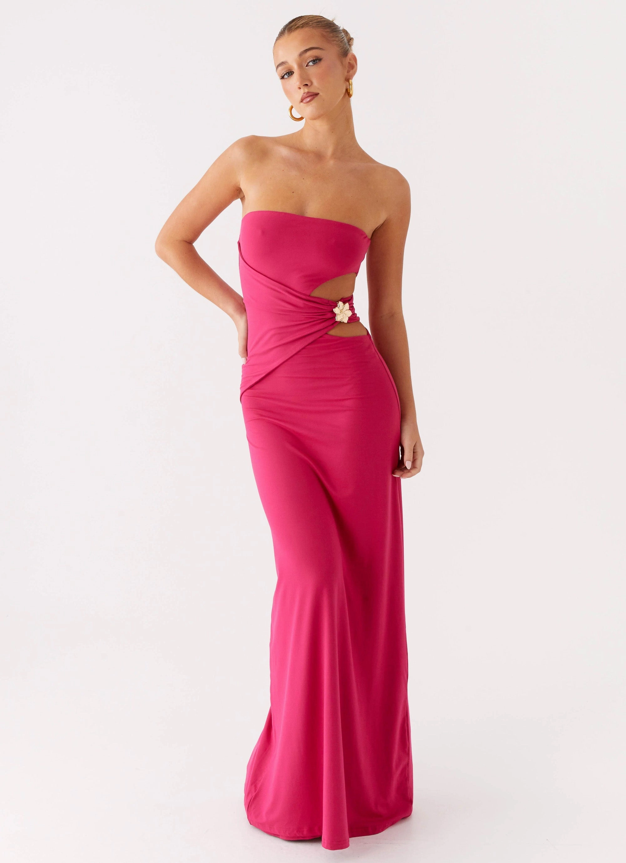 Anetta Maxi Dress - Fuchsia Weekend Edge