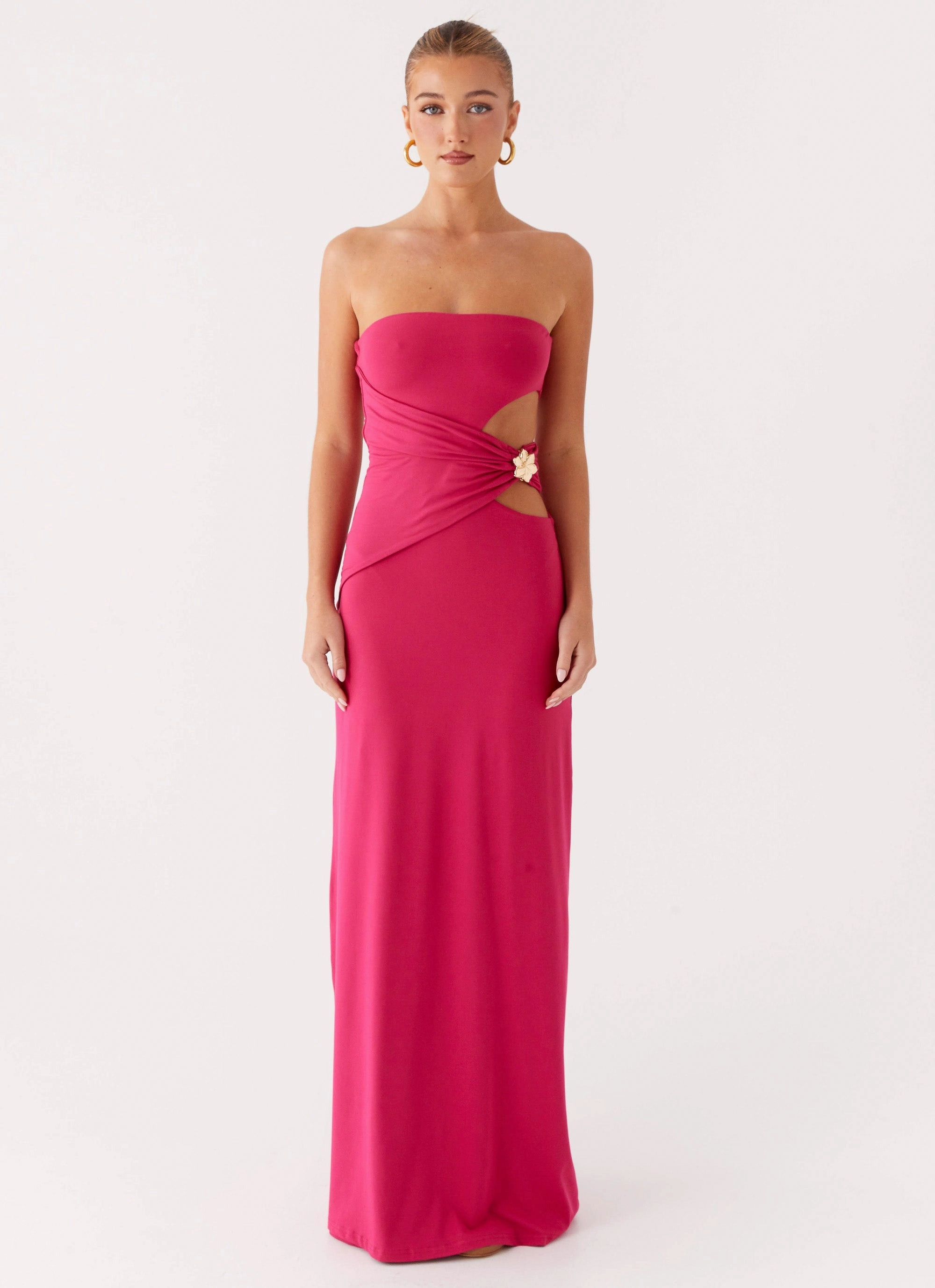 Anetta Maxi Dress - Fuchsia Subtle Look