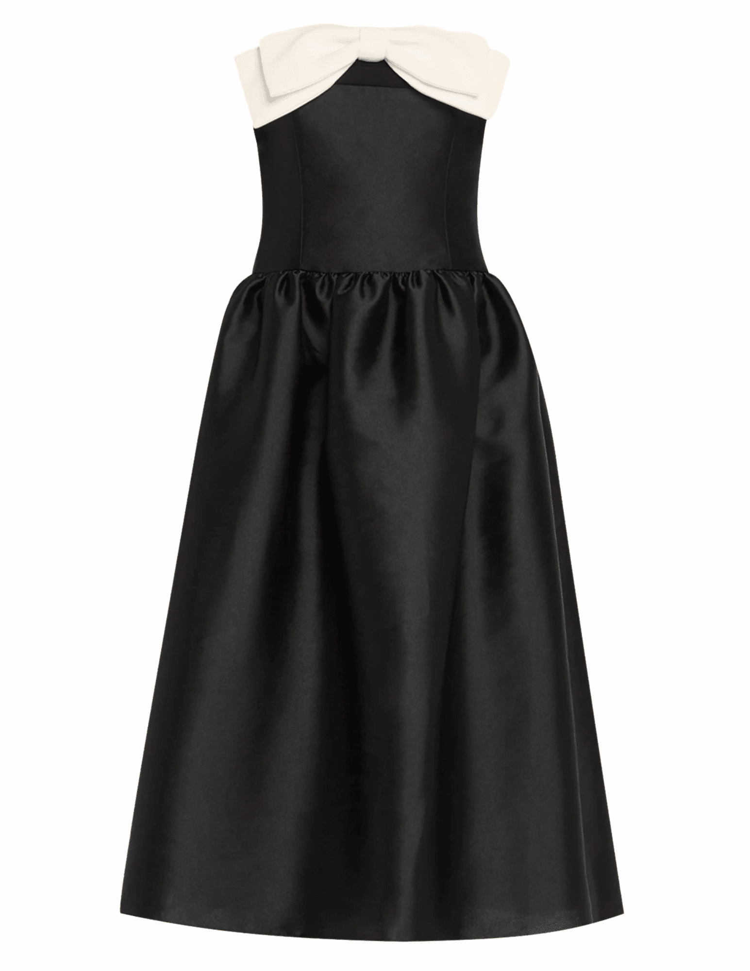 Chic Everyday Wear Self-Portrait Taffeta Contrast Bow Midi Dress SALE