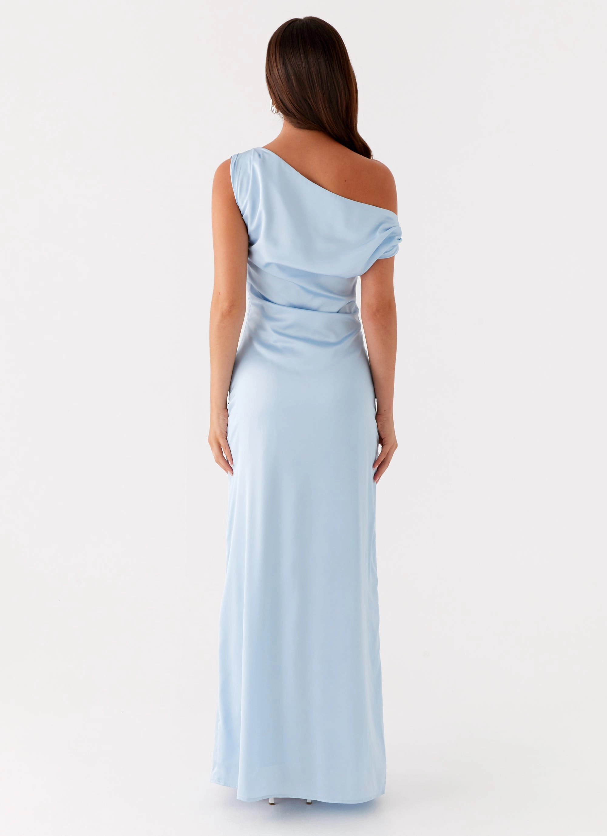 Heart Of Glass Satin Maxi Dress - Blue Quick Layer Comfort First