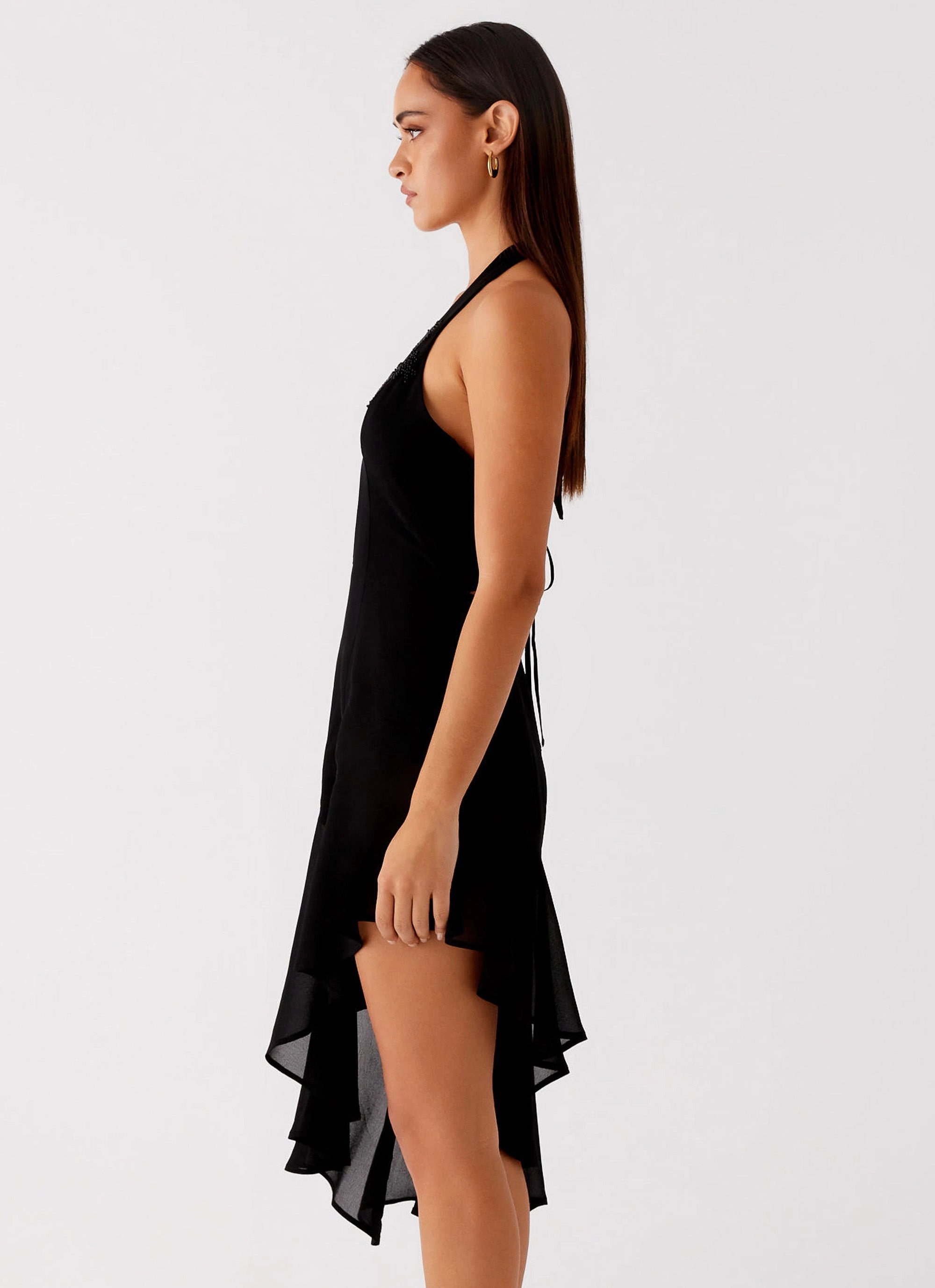 Clean Slate Midi Dress - Black Flattering Shape Design