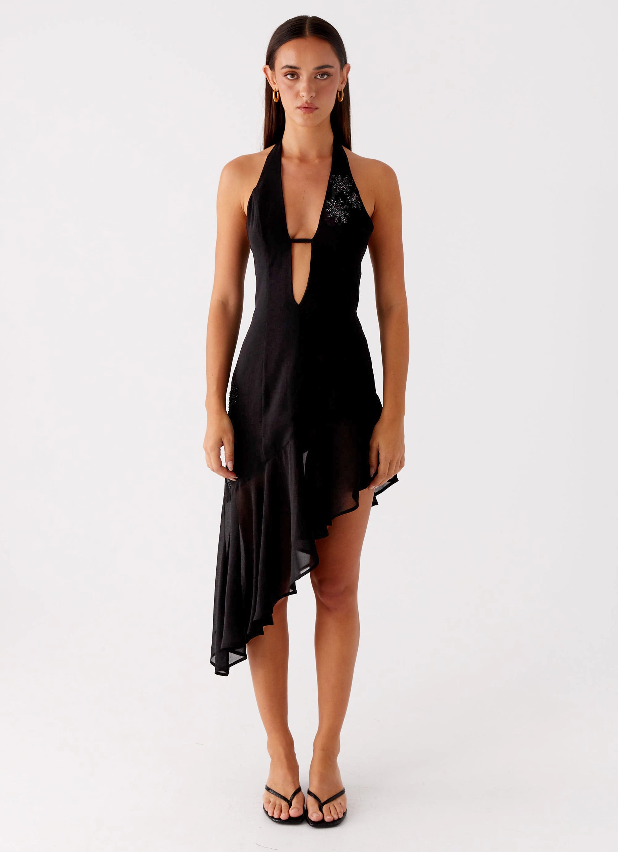 Clean Slate Midi Dress - Black Happy Glow Movement Feel