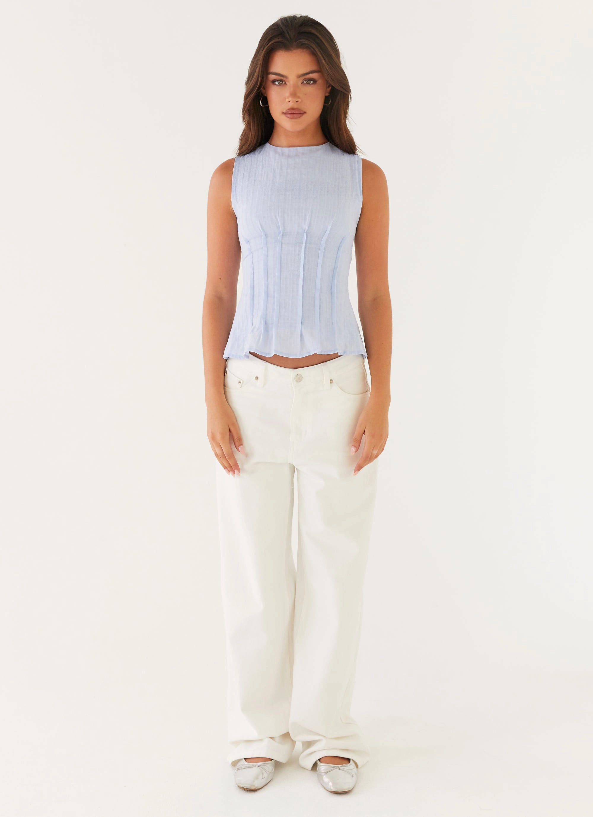 Franco Tie Back Top - Blue RubberizedGrip