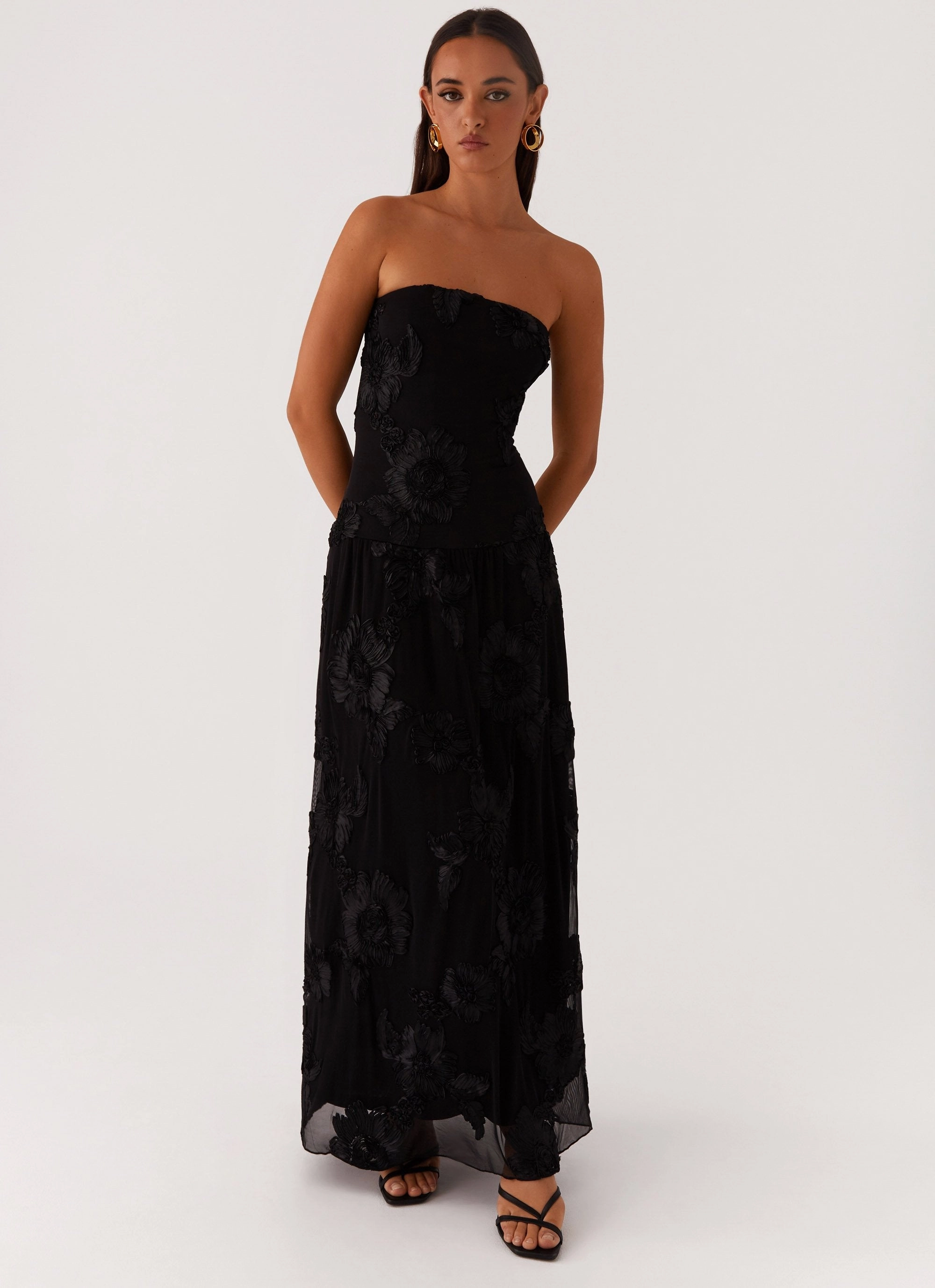 After Light Maxi Dress - Black A Line Cut