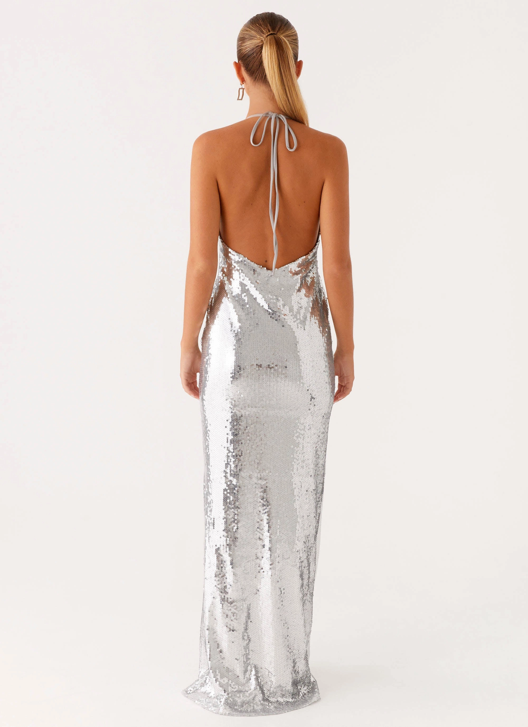 Versatile dress for layering Billions Sequin Maxi Dress - Mirror Silver