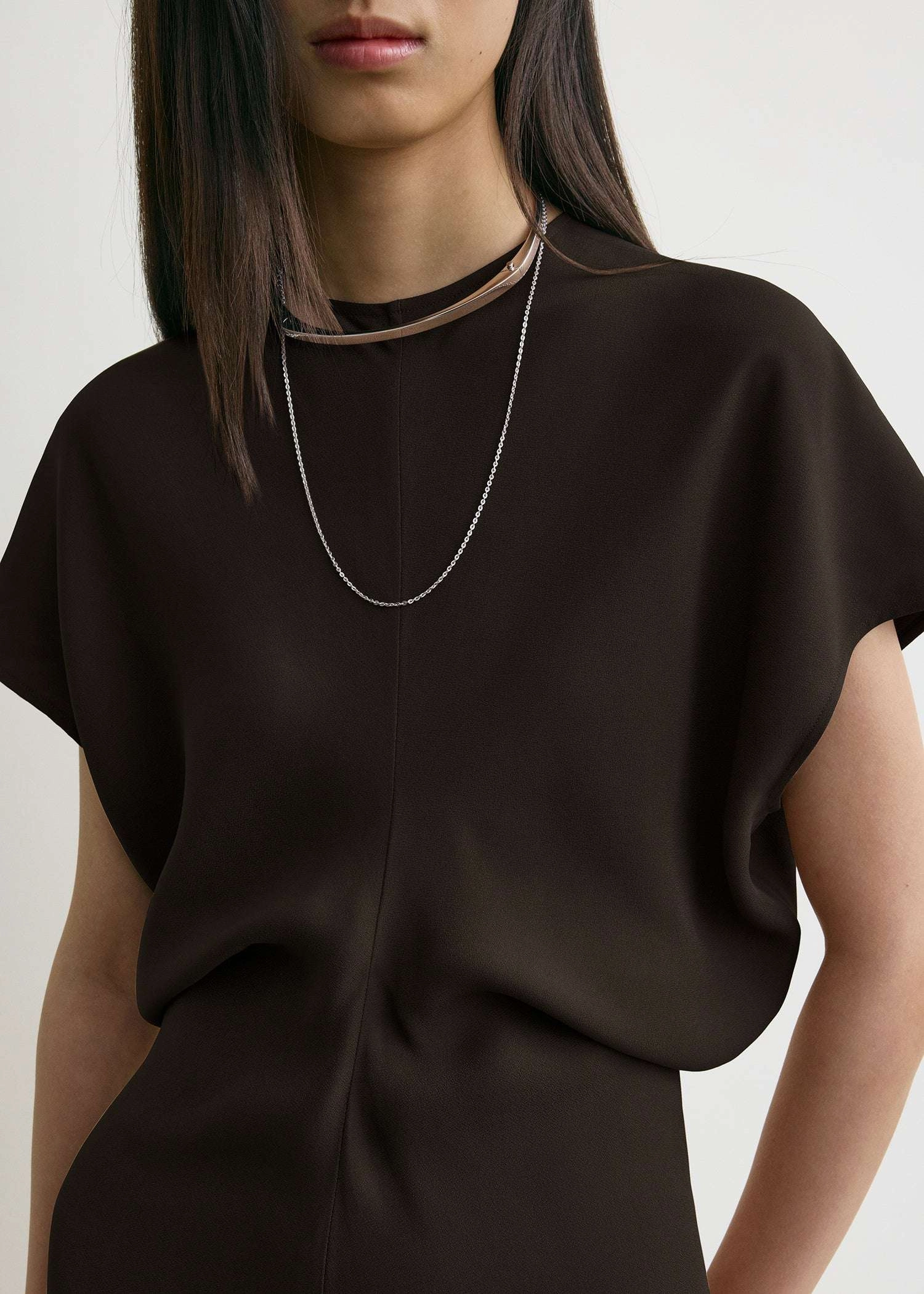 Daytime Look Love Blend Slouch Waist Dress in Bark