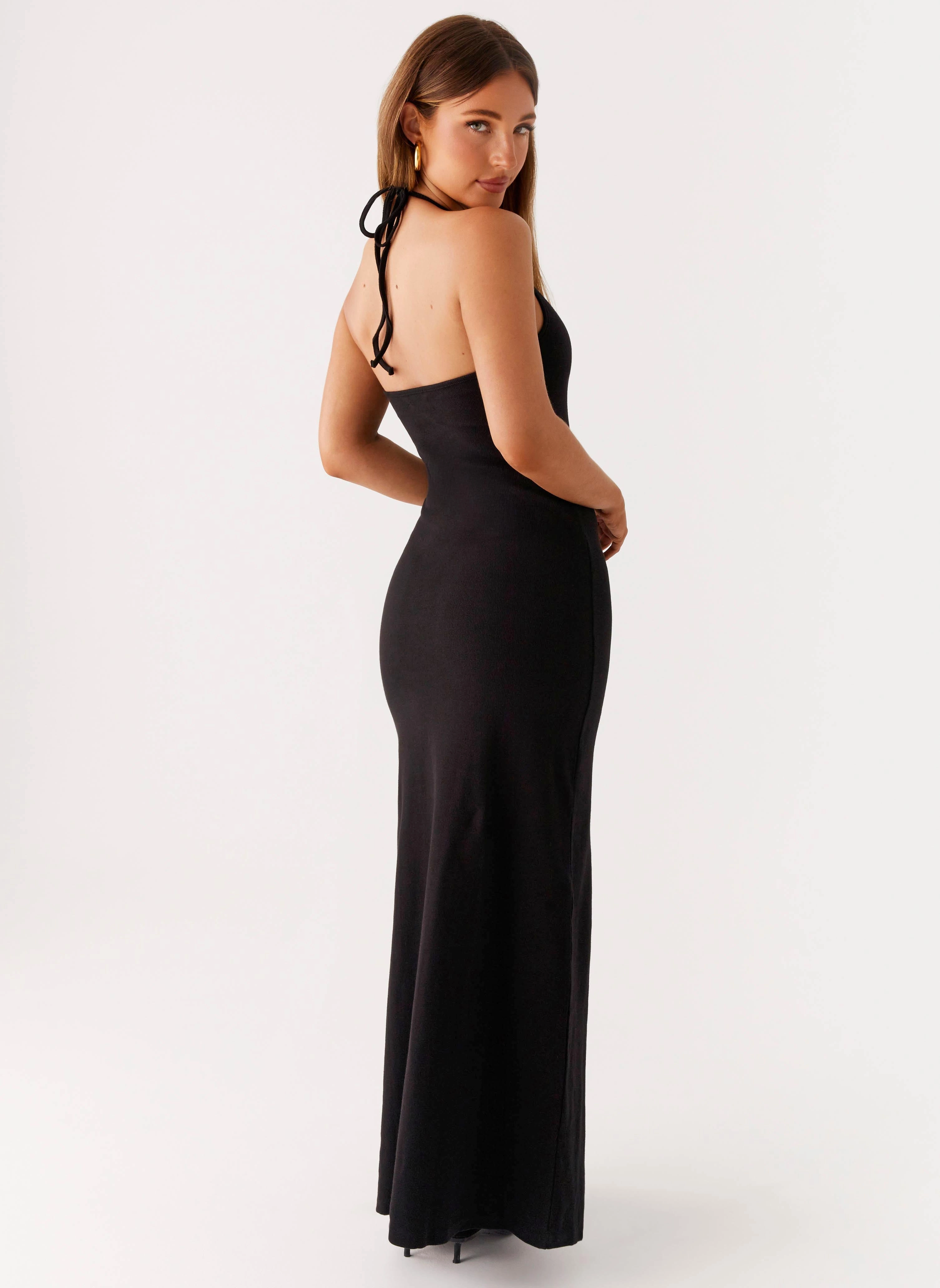 Sophisticated and Relaxed windproof Yaselle Button Front Maxi Dress - Black