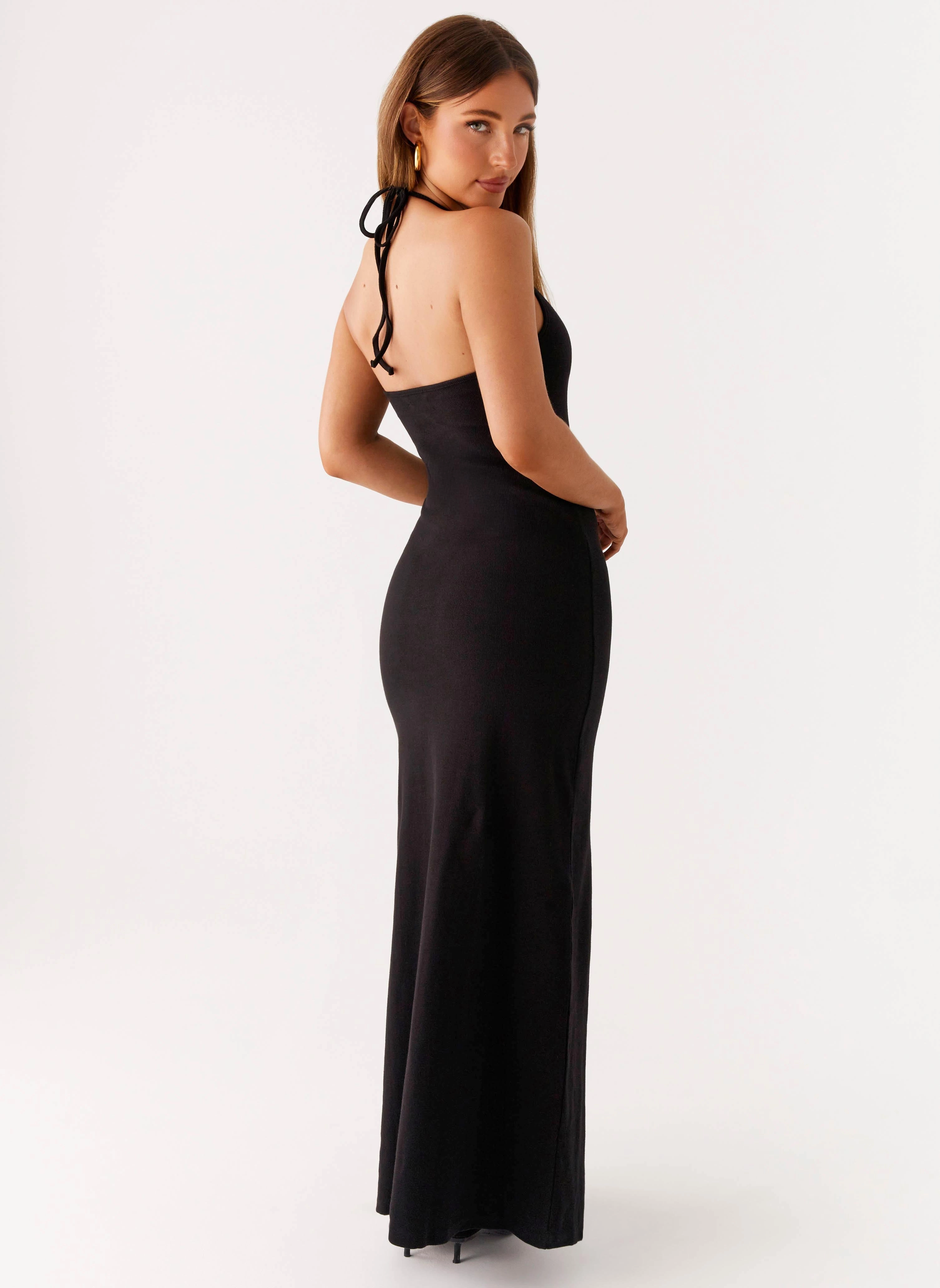 Elegant Tailoring Timeless Look Wear Yaselle Button Front Maxi Dress - Black