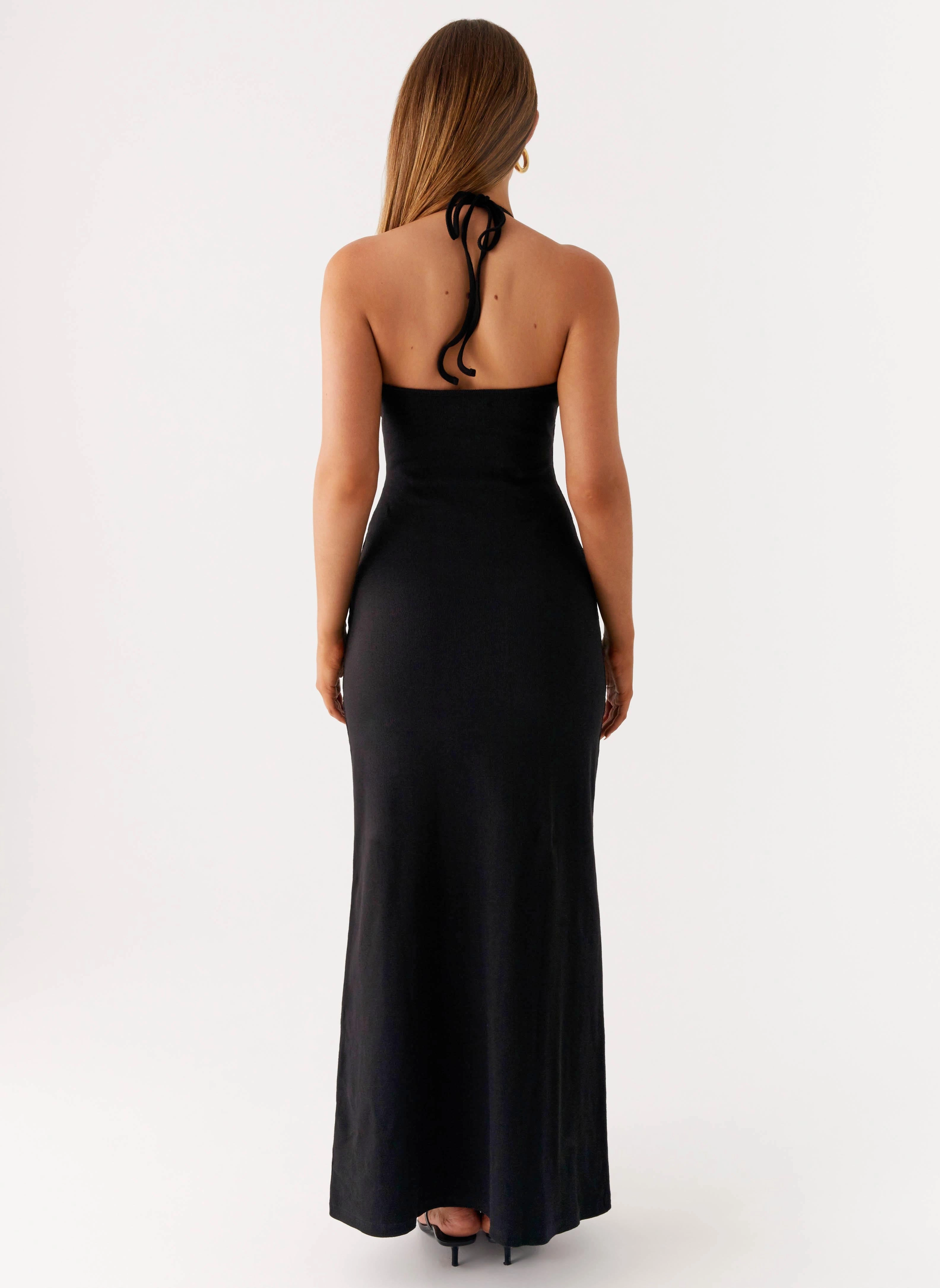 Style Blend Lounge Ready Yaselle Button Front Maxi Dress - Black