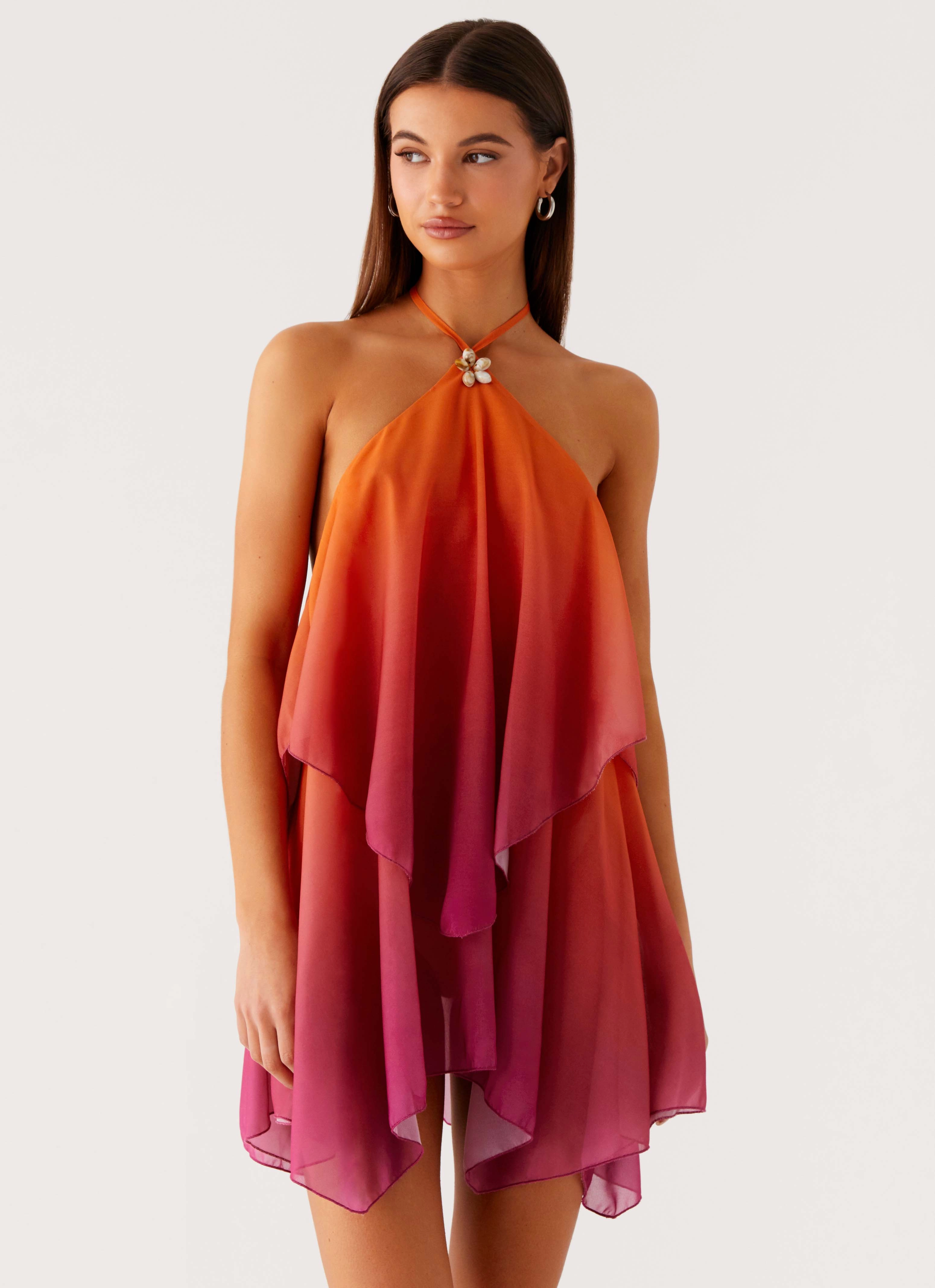 Versatile Piece Luxe Look Twin Flame Mini Dress - Orange Gradient