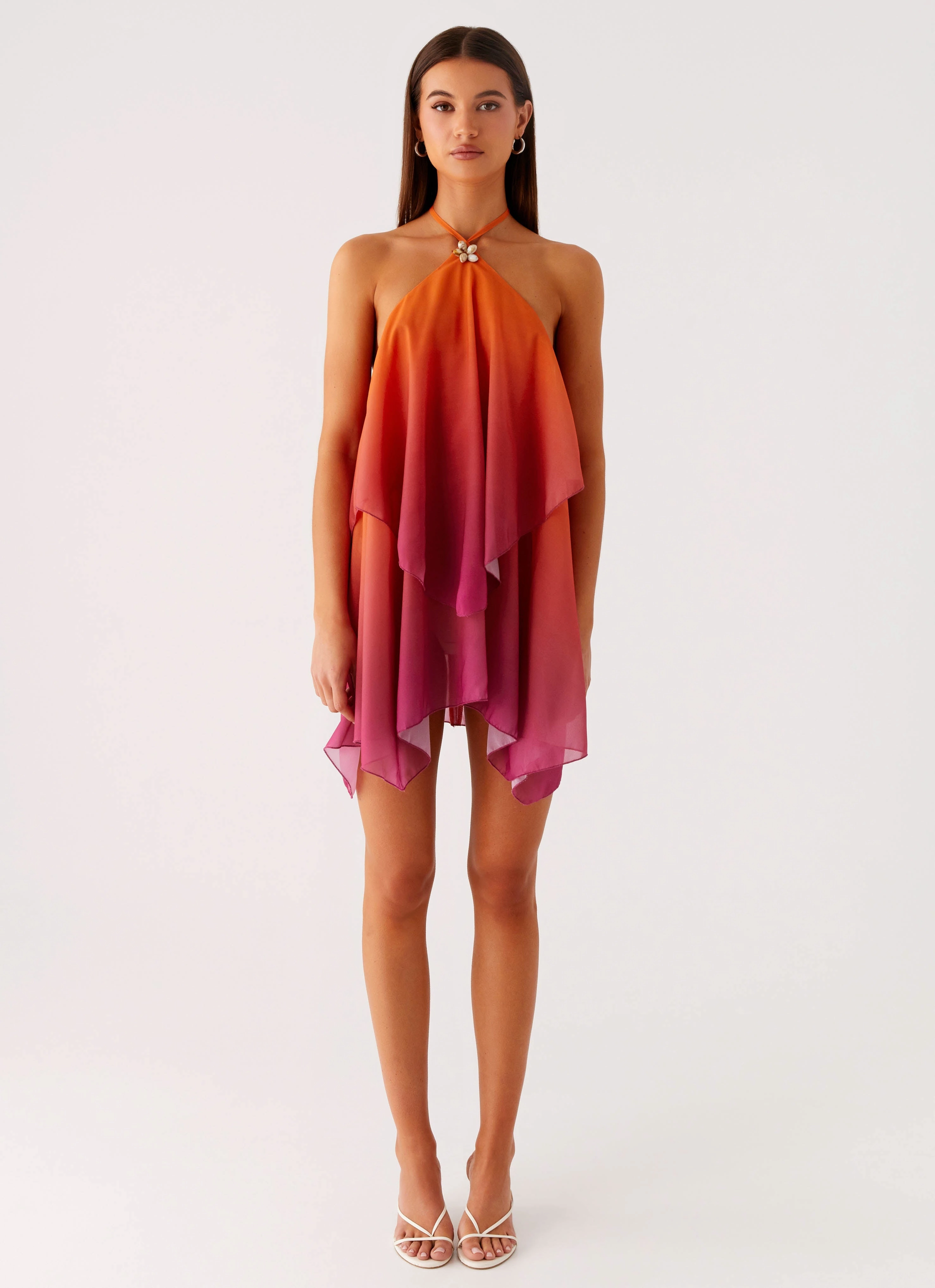 Twin Flame Mini Dress - Orange Gradient Light material