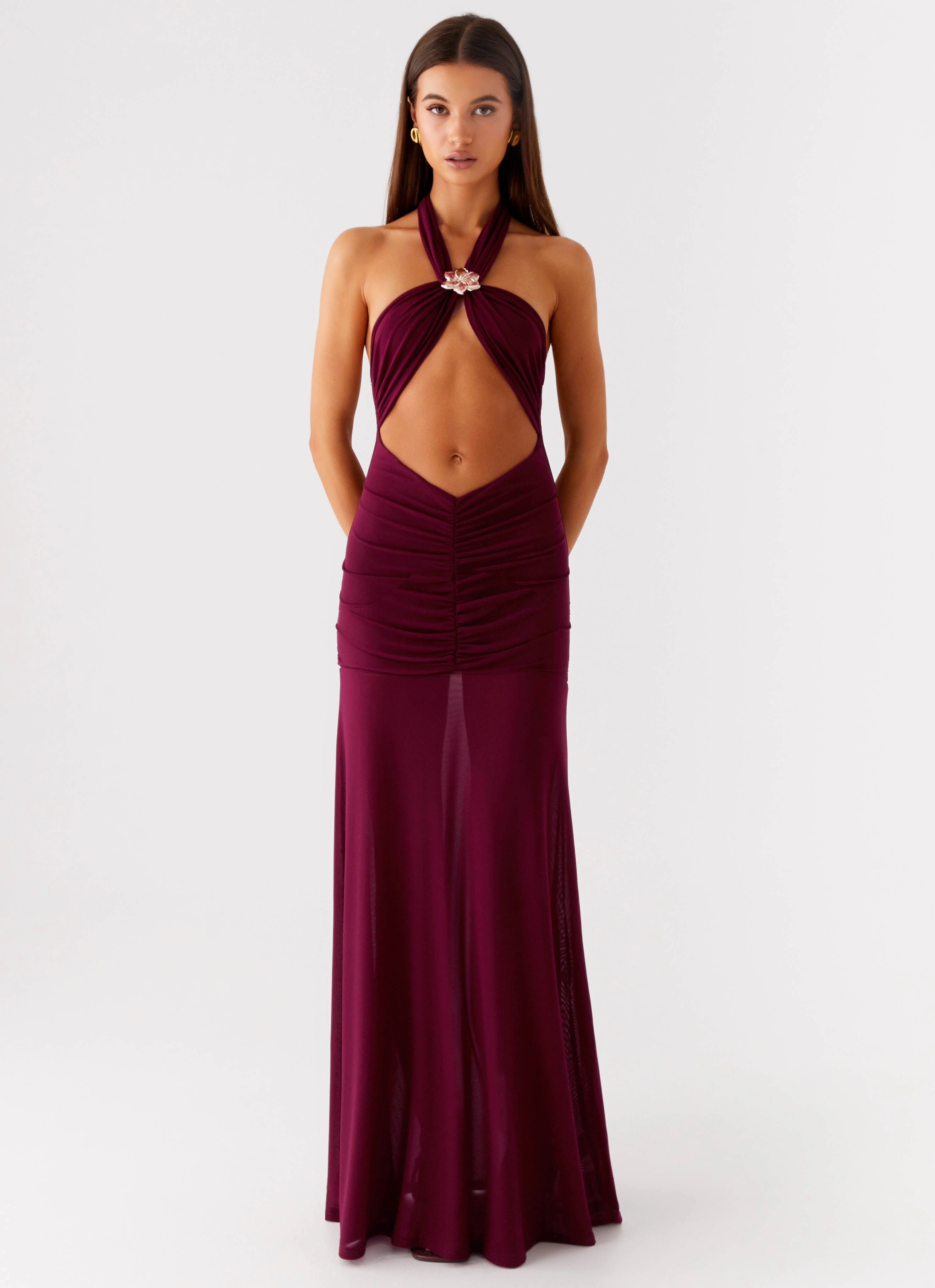 Deltina Maxi Dress - Boysenberry Playful touch Street-Style