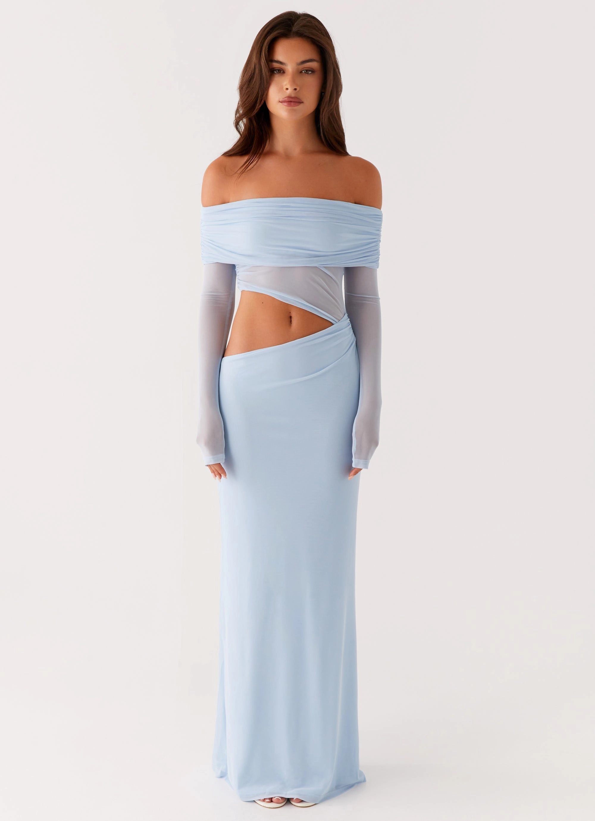 Elegant Motion Easy Wrap Emery Maxi Dress - Blue