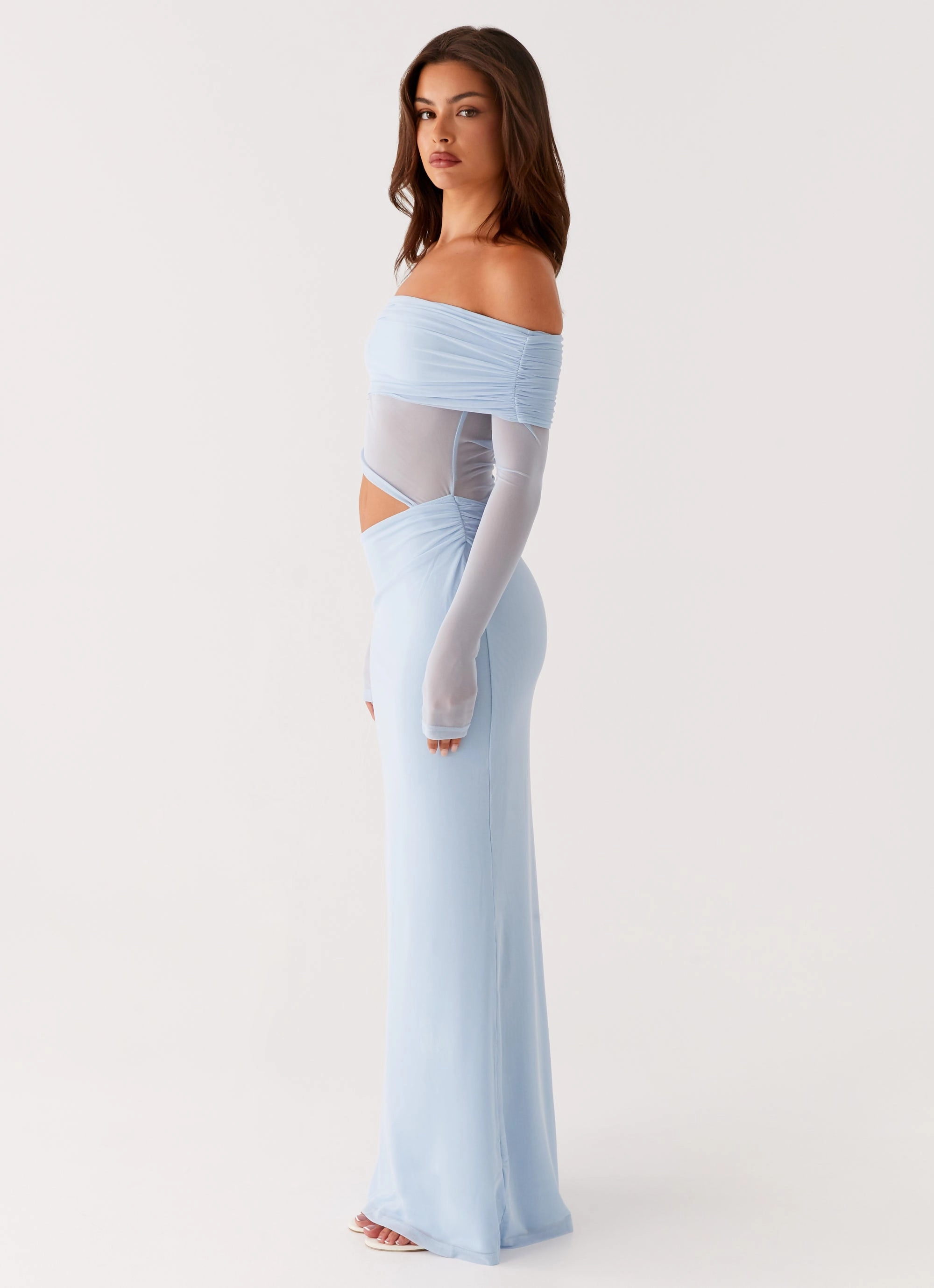 Emery Maxi Dress - Blue Front-Slit
