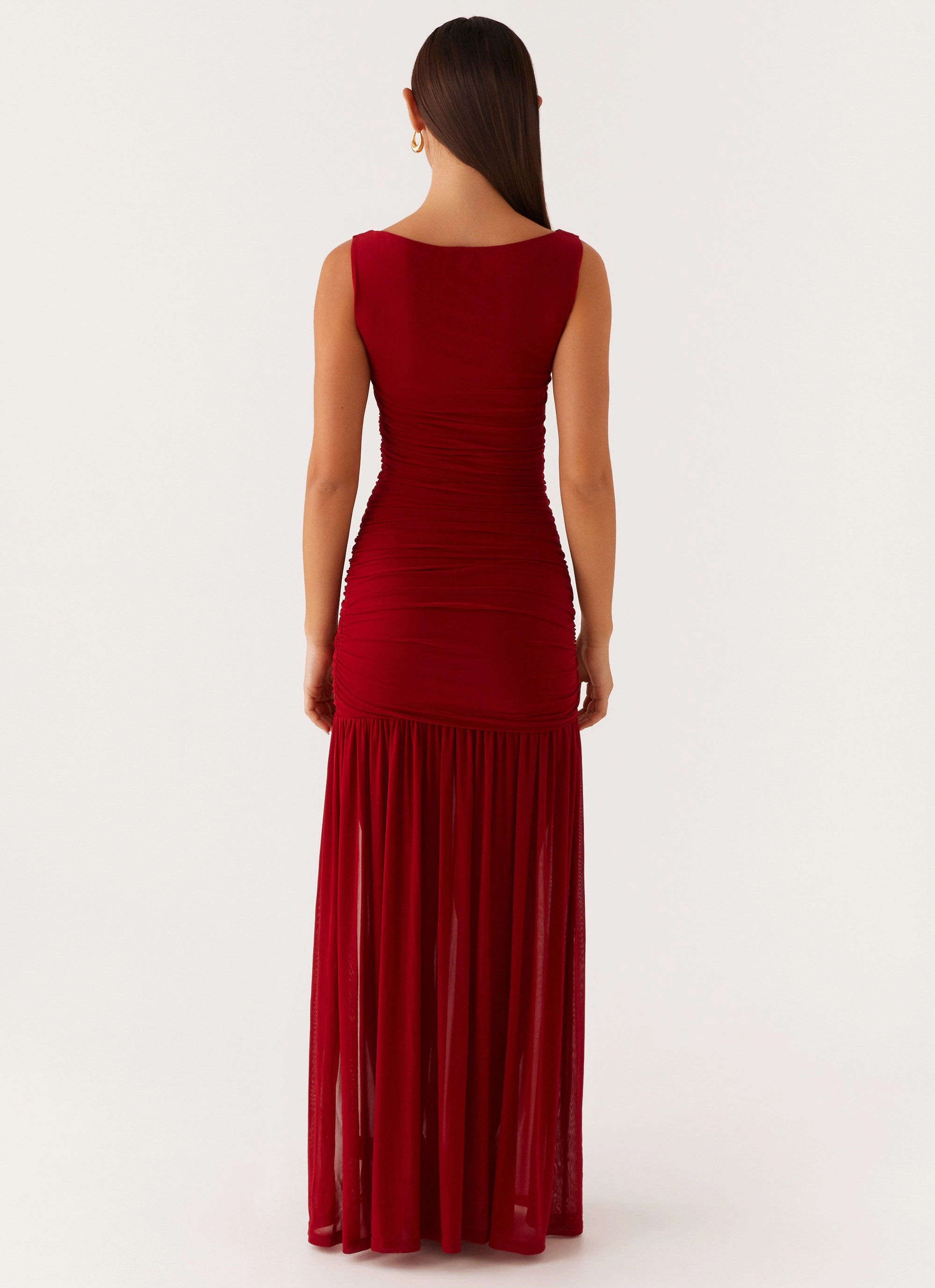 Manon Maxi Dress - Red Texture Soft knee-length