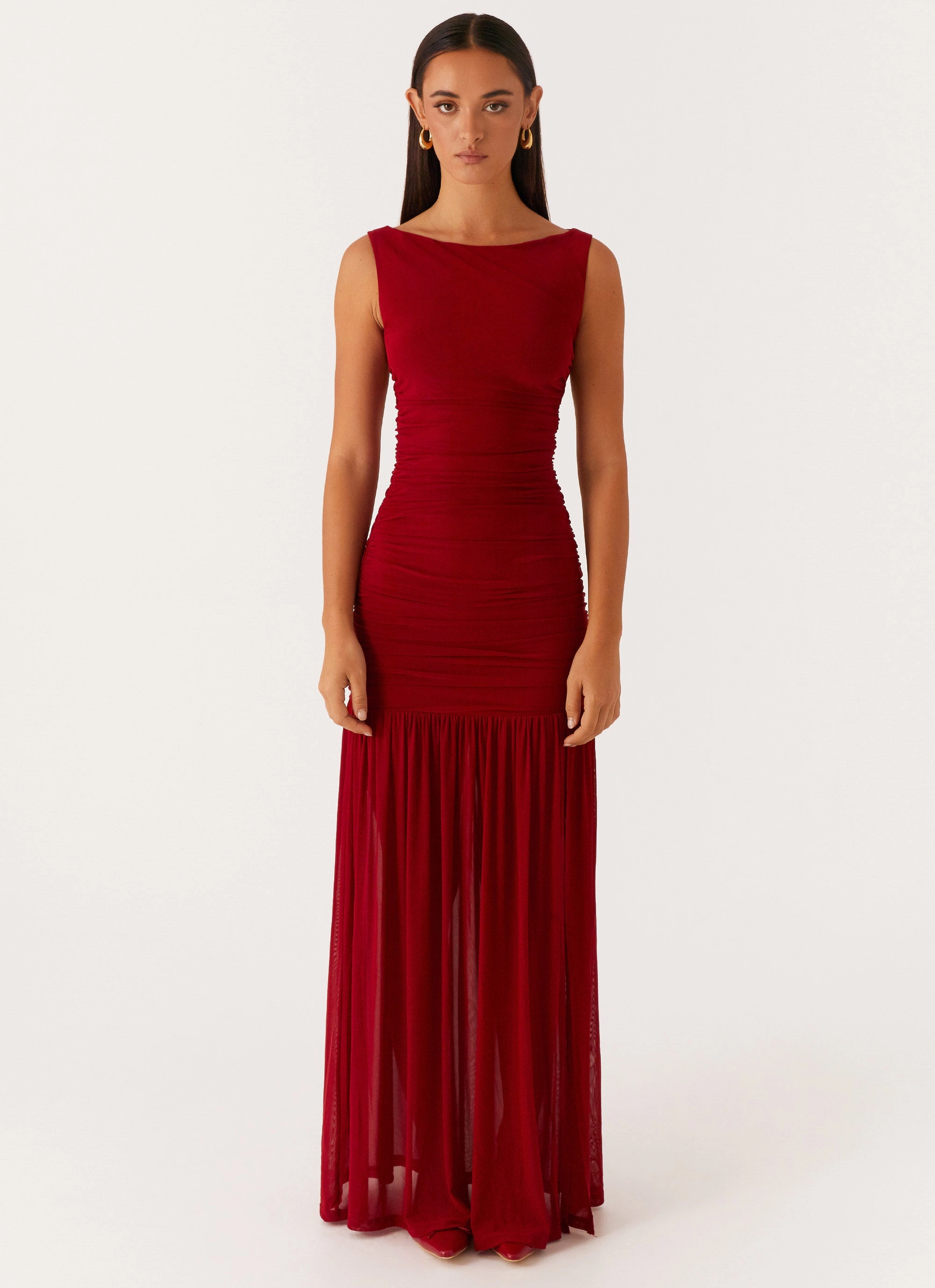 Elegant Layer Manon Maxi Dress - Red