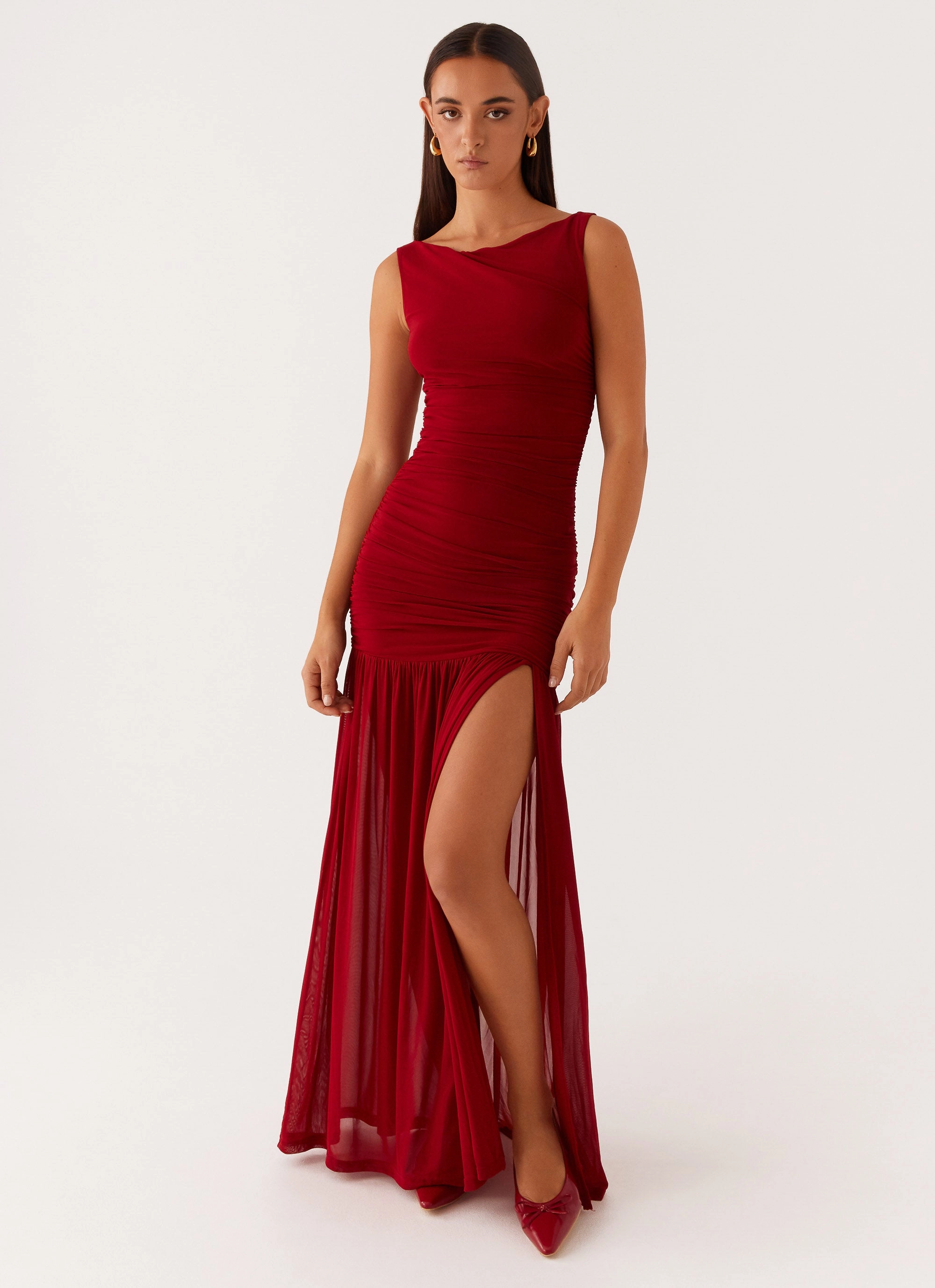 Manon Maxi Dress - Red Elegant Fabric