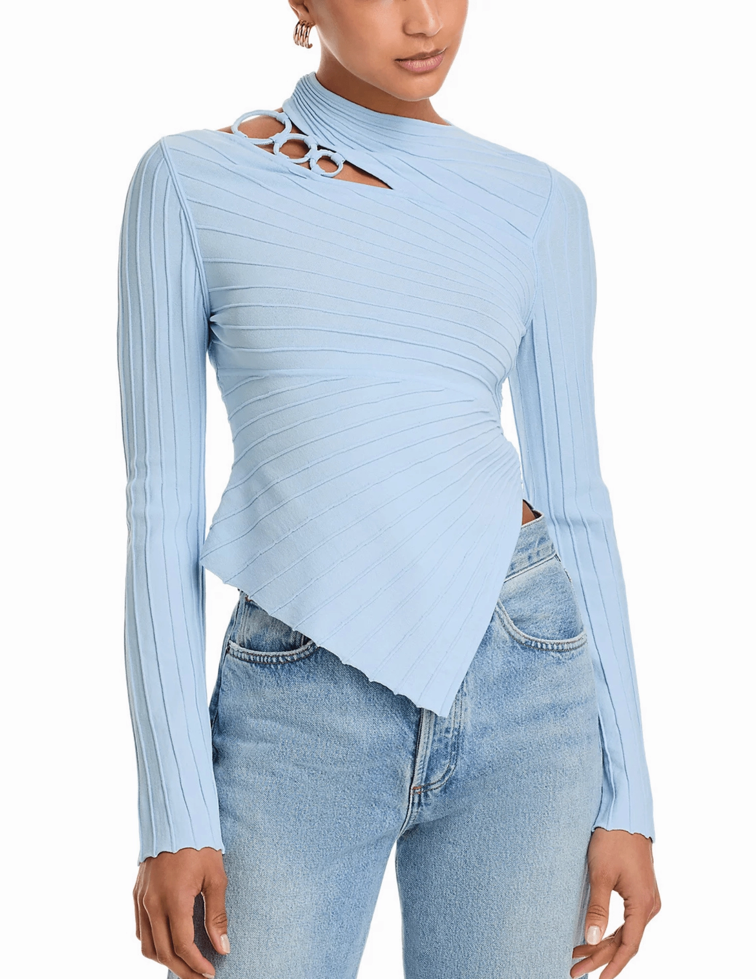 Cult Gaia Tayla Knit Long Sleeve Top SALE Core Utility