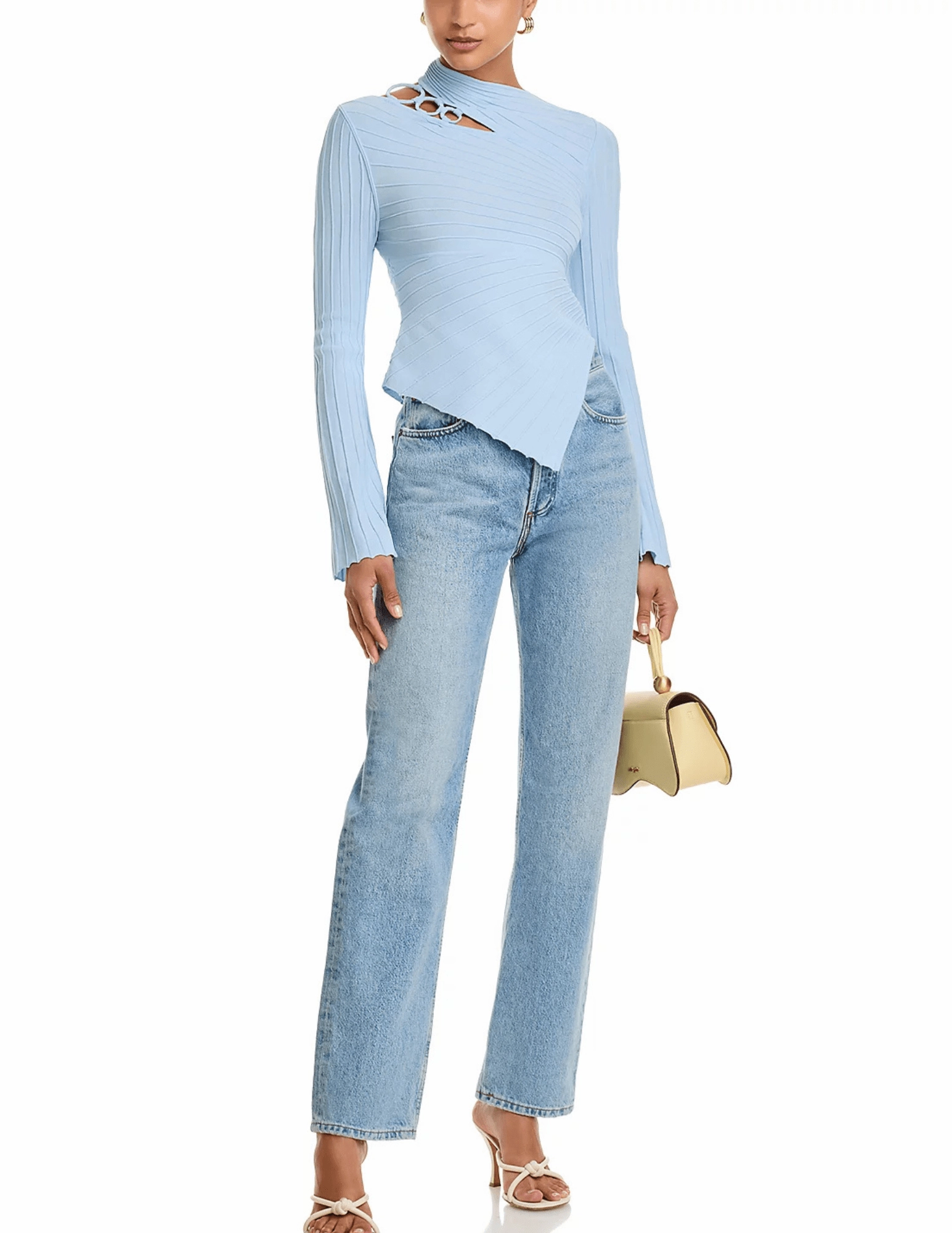 Cult Gaia Tayla Knit Long Sleeve Top SALE Soft Layer