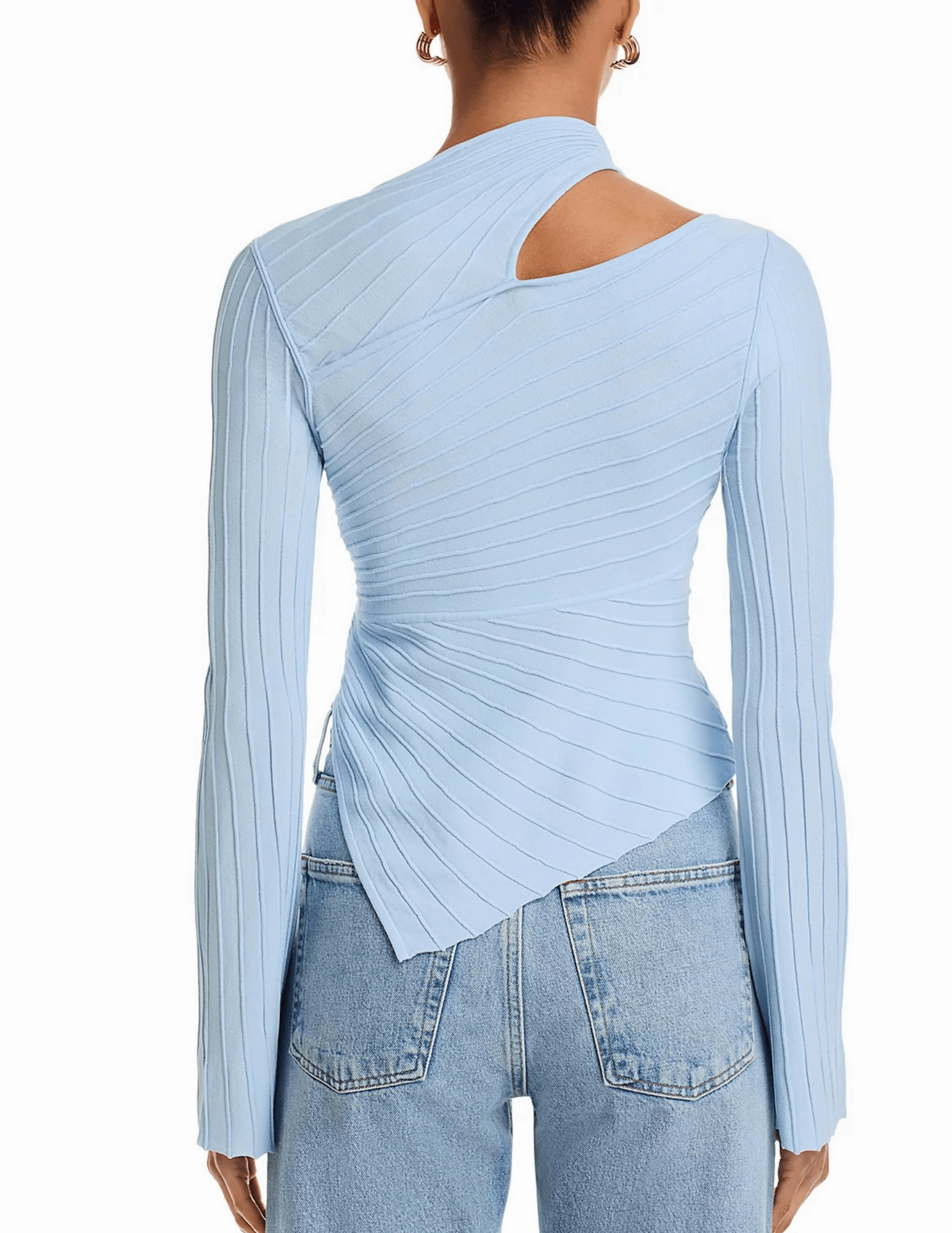 Cult Gaia Tayla Knit Long Sleeve Top SALE Recycled Material Blend Cozy Piece