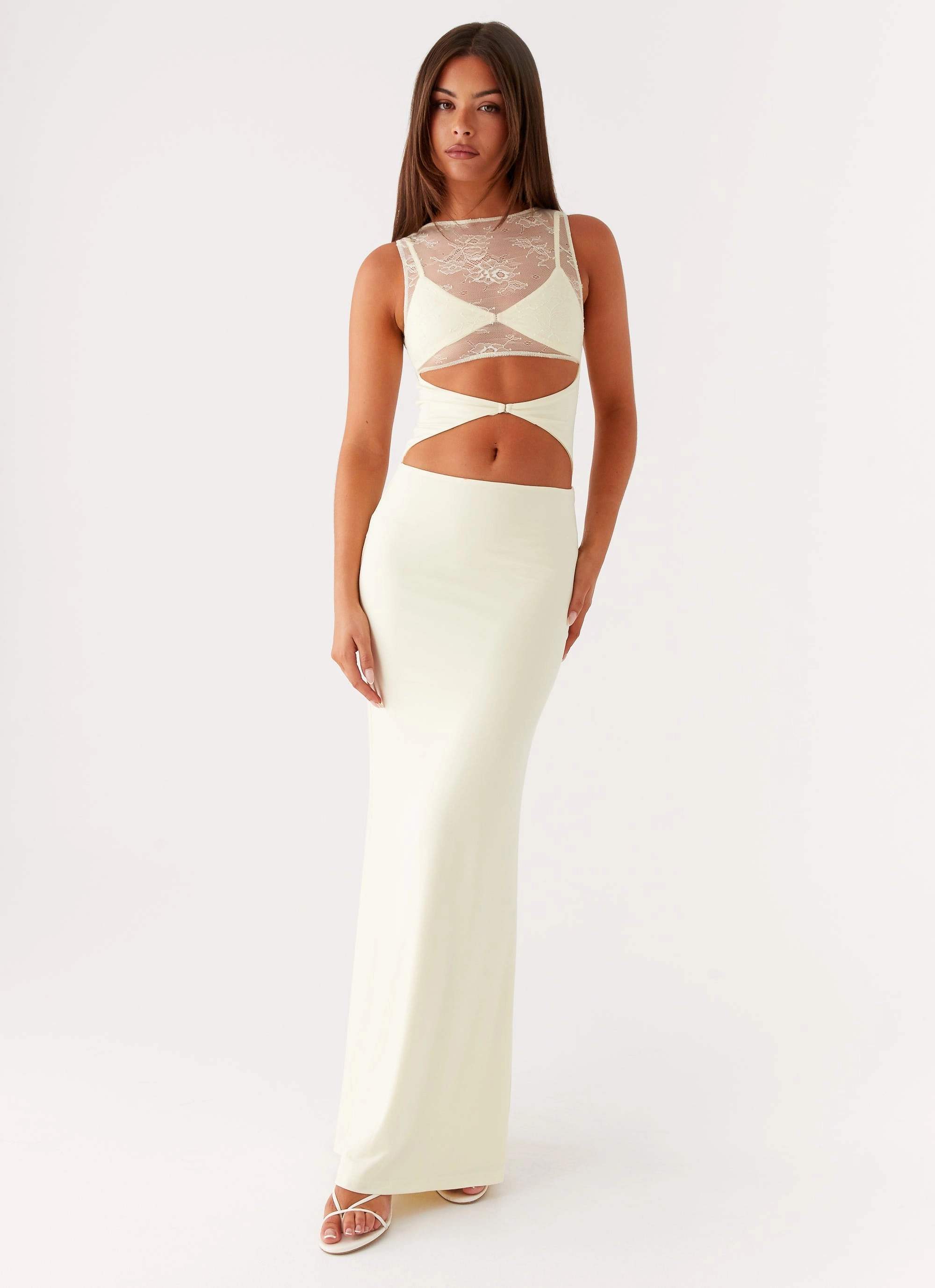 Korean Mood Imperial Maxi Dress - Yellow