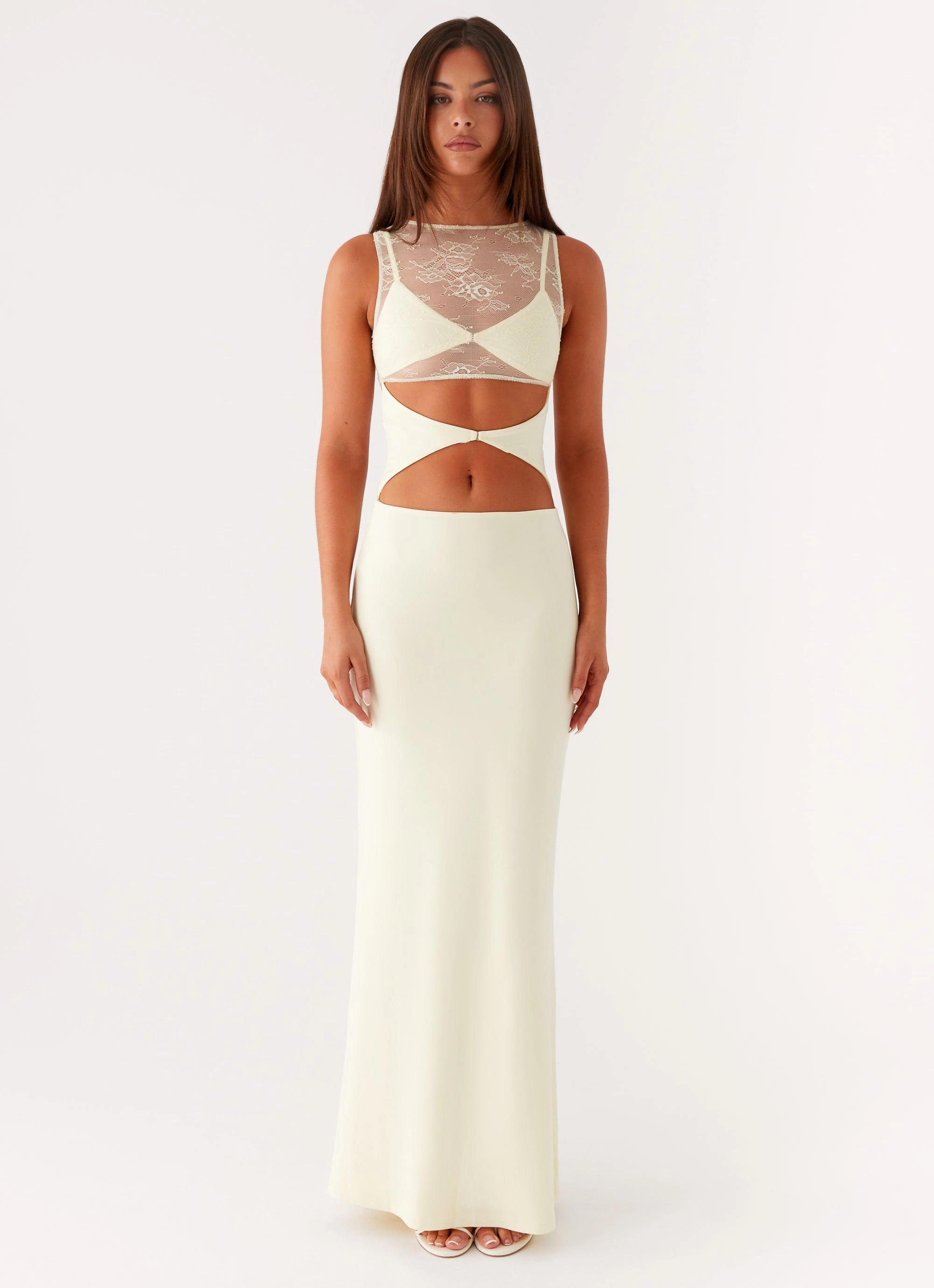 Imperial Maxi Dress - Yellow Loose Fit