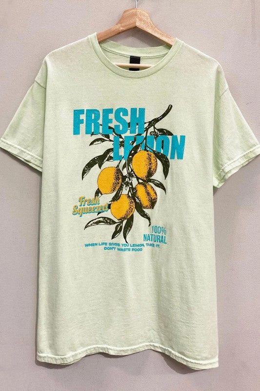 Formal Style Fresh Lemon Graphic Tee S-XL