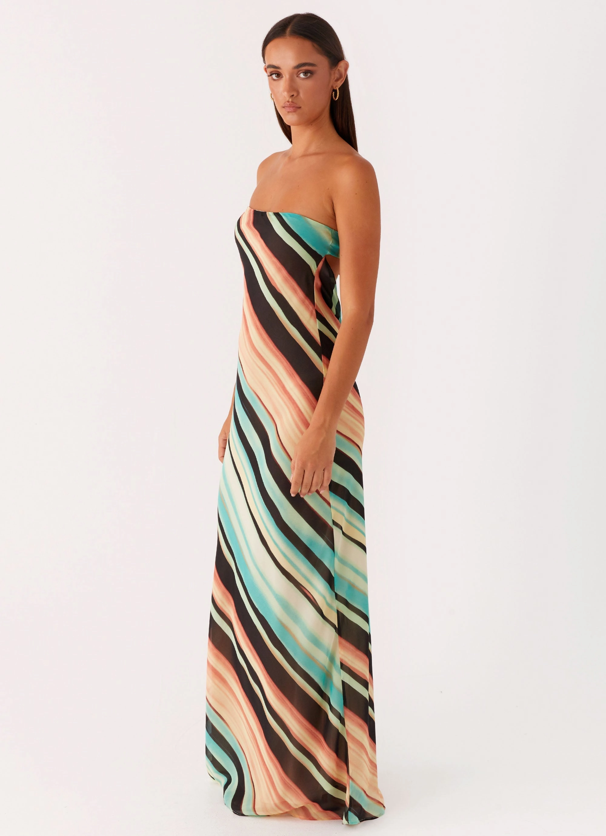 Comfortable Layer Playful printed gown Como Maxi Dress - Stripe