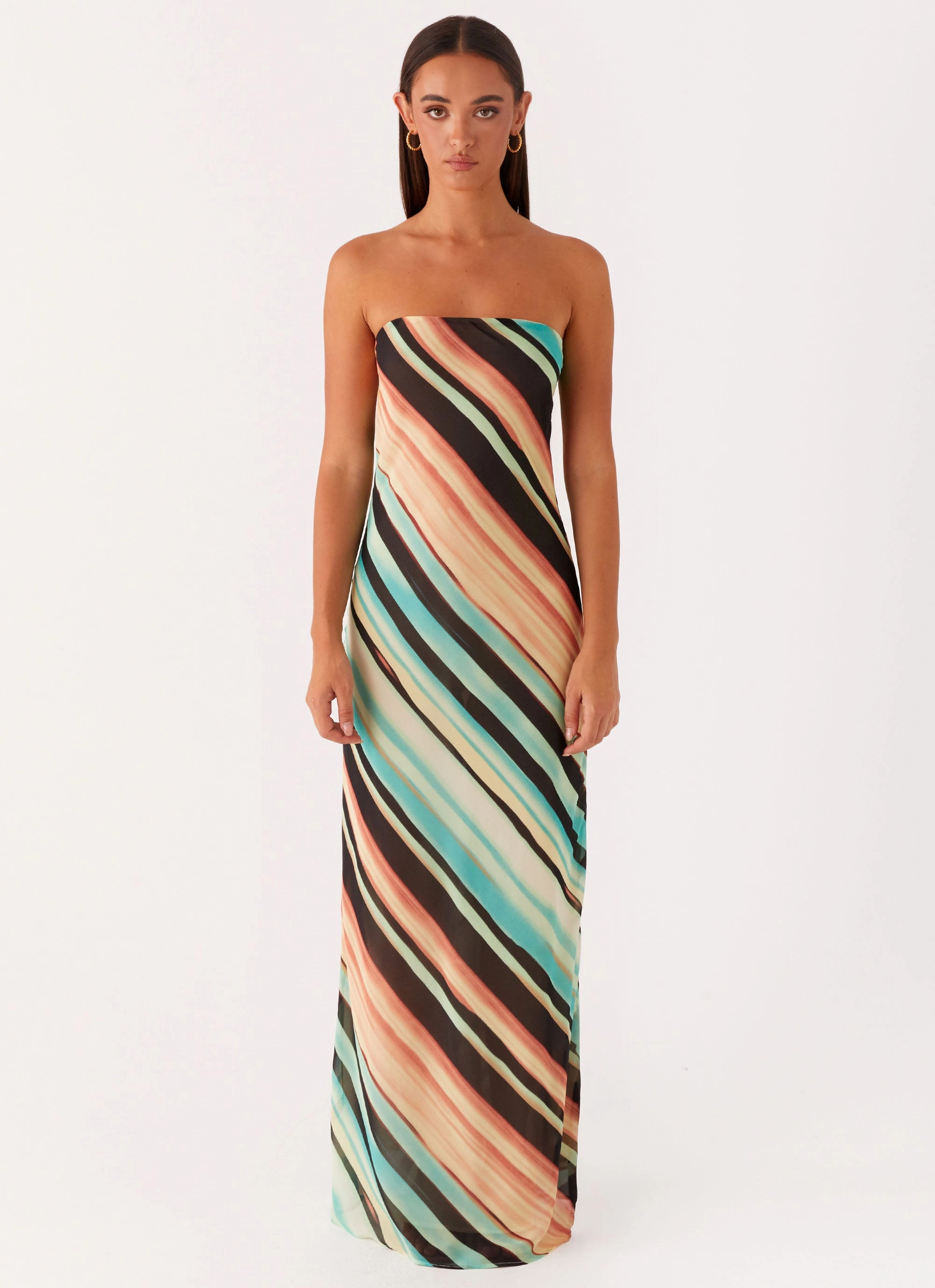 Como Maxi Dress - Stripe Gradient Shade Sunset Glow