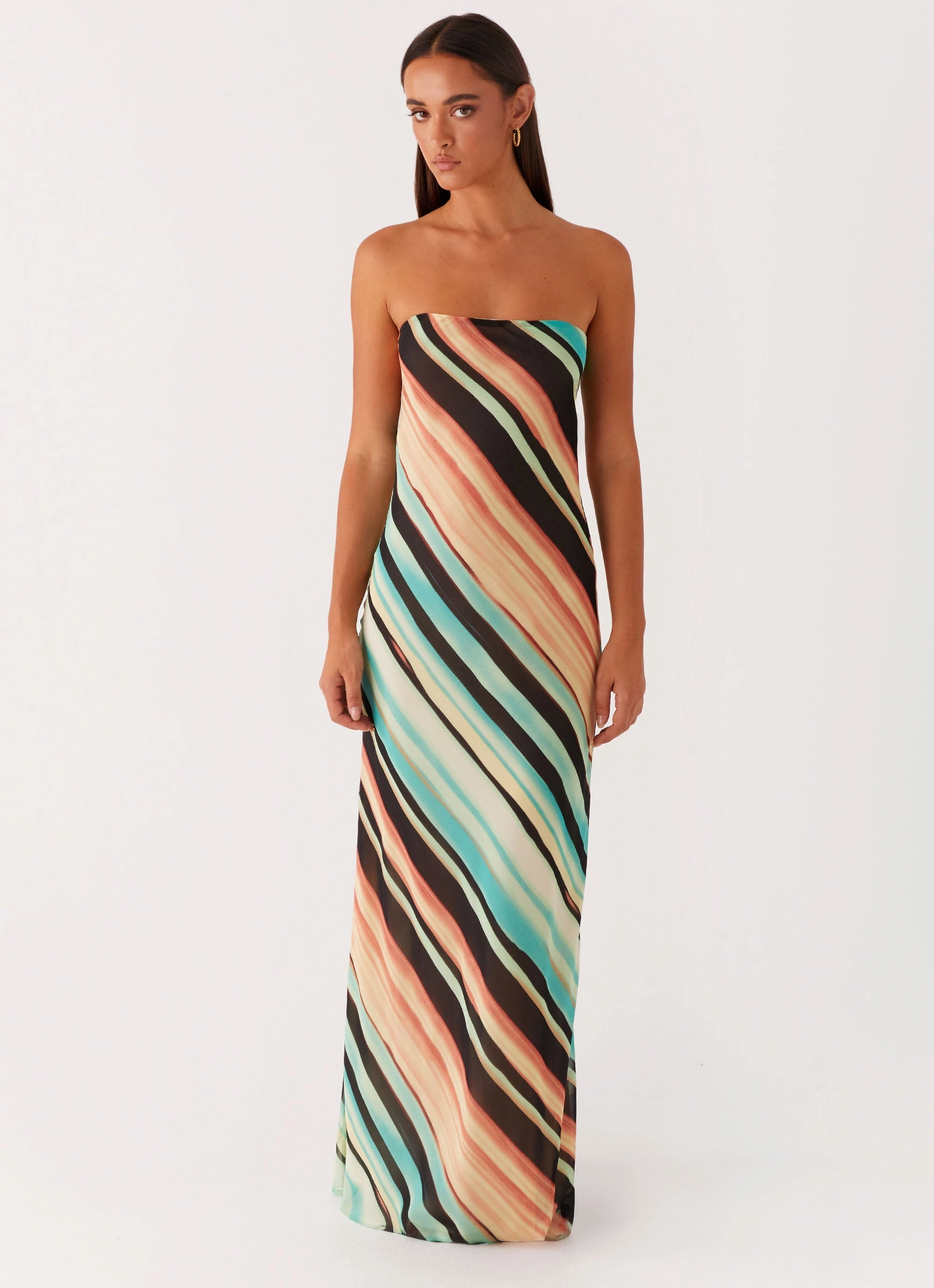 countryside Elastic Fit Como Maxi Dress - Stripe