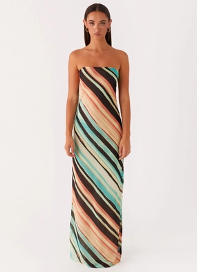 Como Maxi Dress - Stripe Gradient Shade Sunset Glow