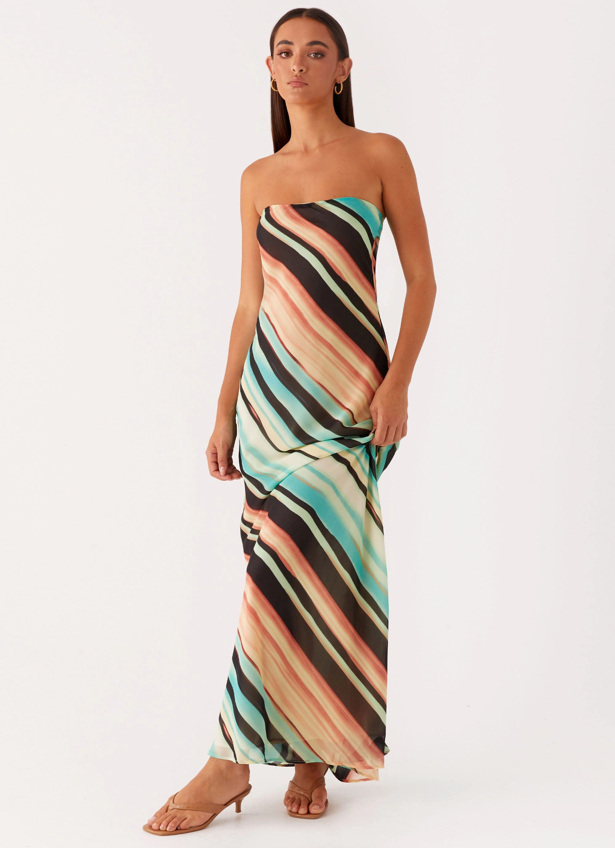 Como Maxi Dress - Stripe Soft Layers Subtle tone