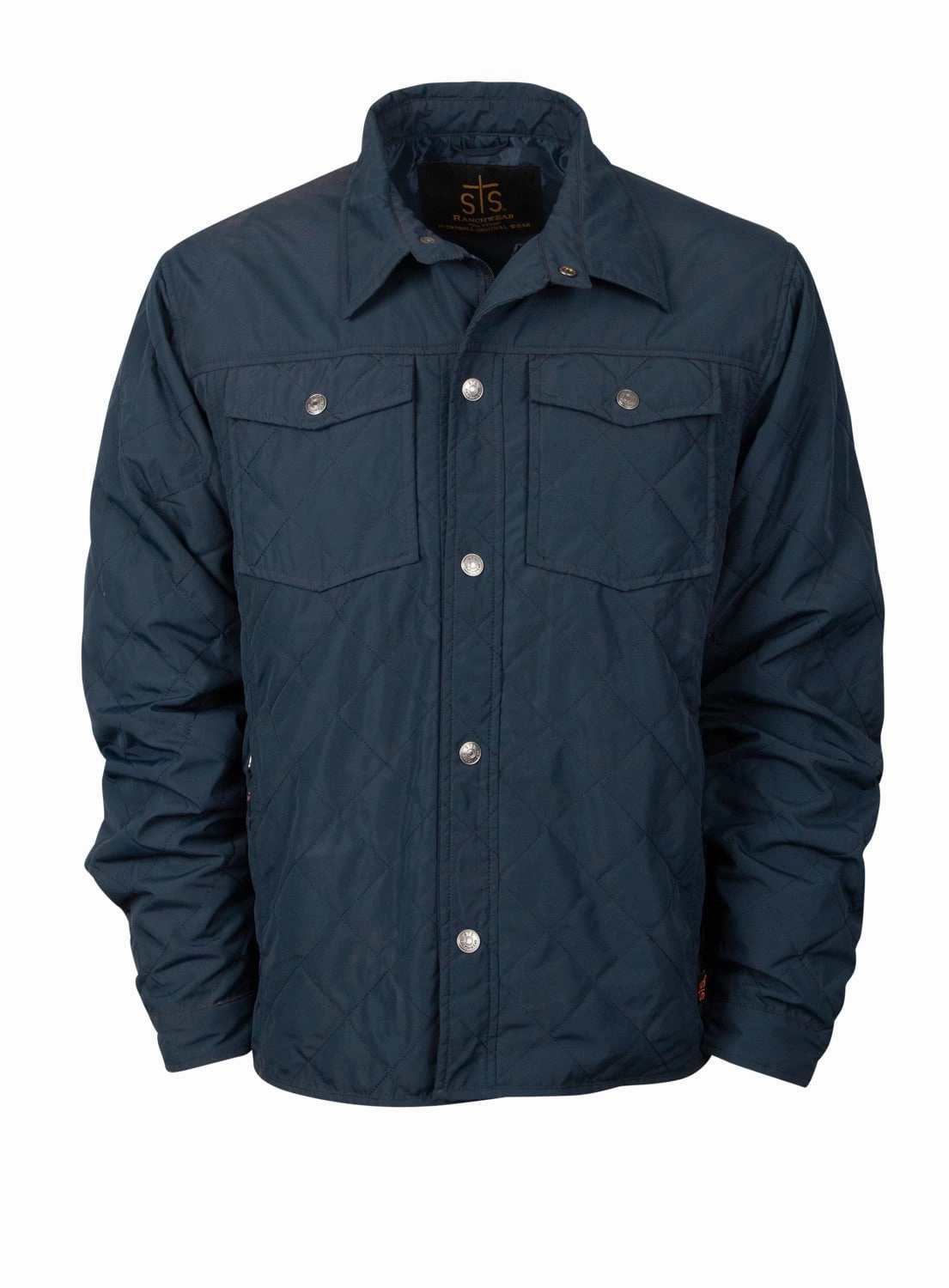 STS Ranchwear Womens Cassidy Steel Blue 100% Polyester Softshell Jacket Magnetic Closure Option Checkered Style