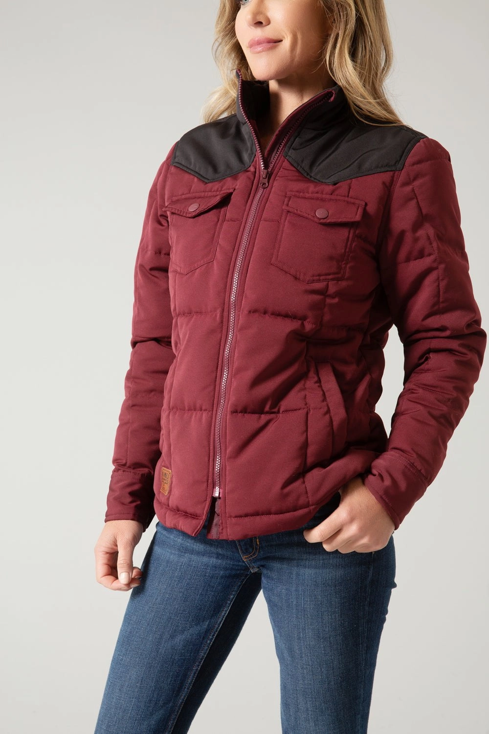 Kimes Ranch Womens Wyldfire Dark Wine 100% Polyester Insulated Jacket Hidden Ventilation