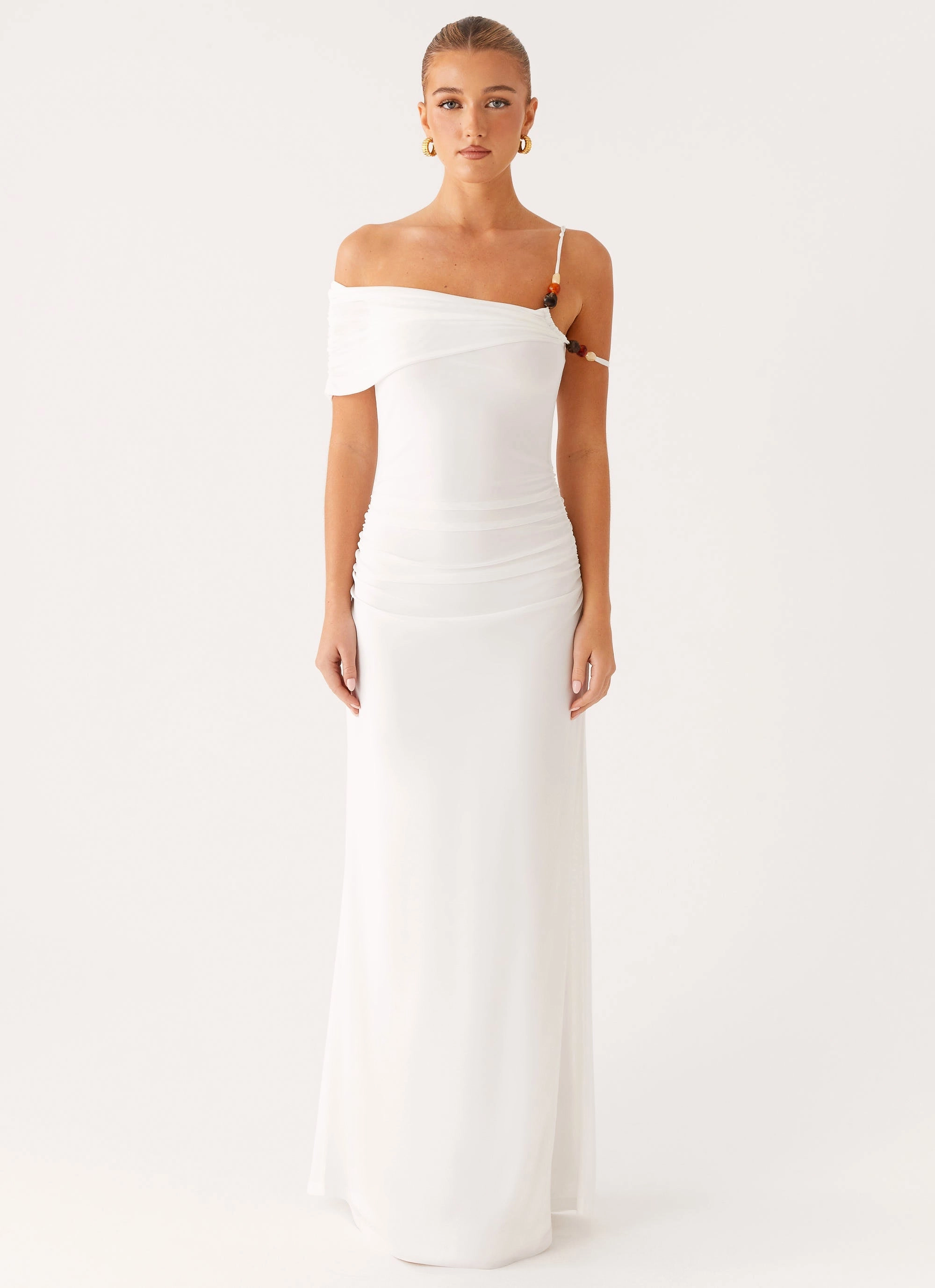 Conquer Maxi Dress - Off White Clean Outfit Skin Touch