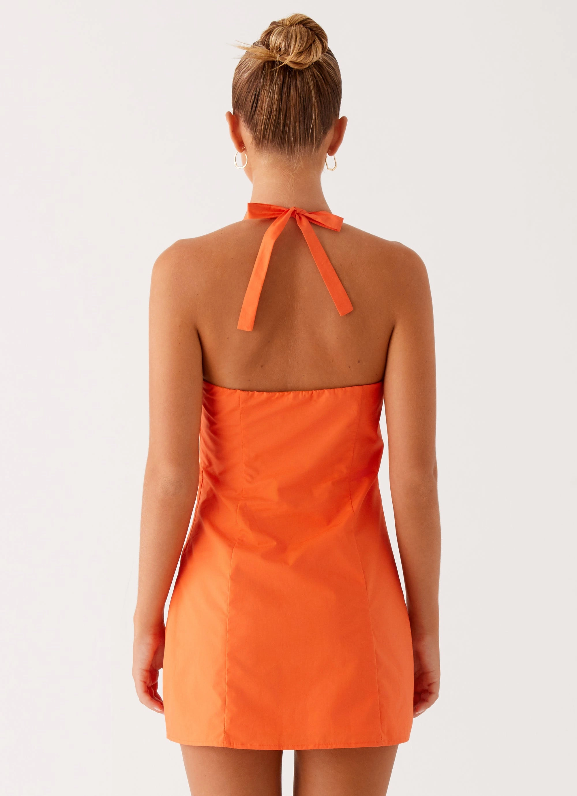 Contessa Halter Mini Dress - Orange Color Soft