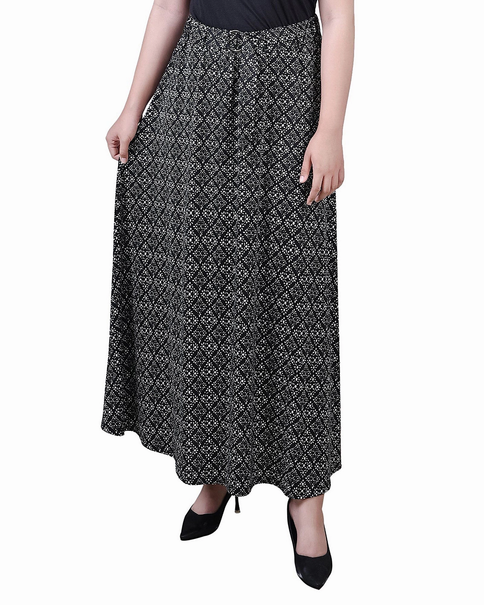Petite Maxi Length Skirt Visual Outfit Clean Cut
