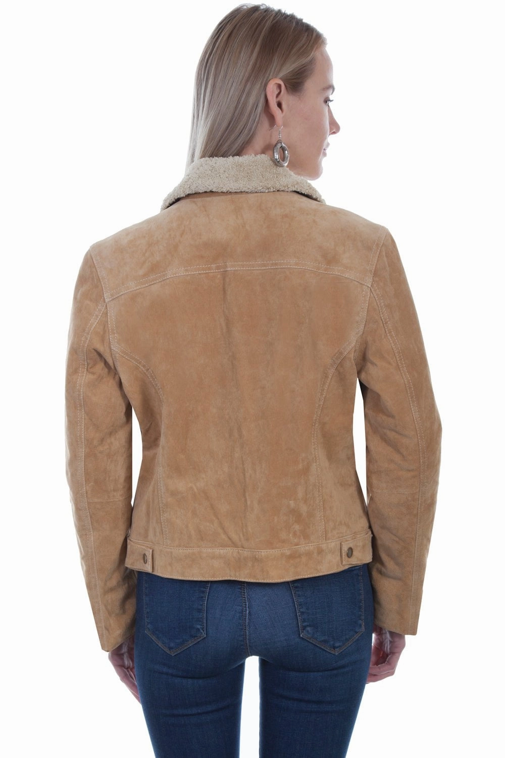 Magnetic Closures Everyday apparel Scully Womens Old Rust Suede Faux Fur Jean Jacket