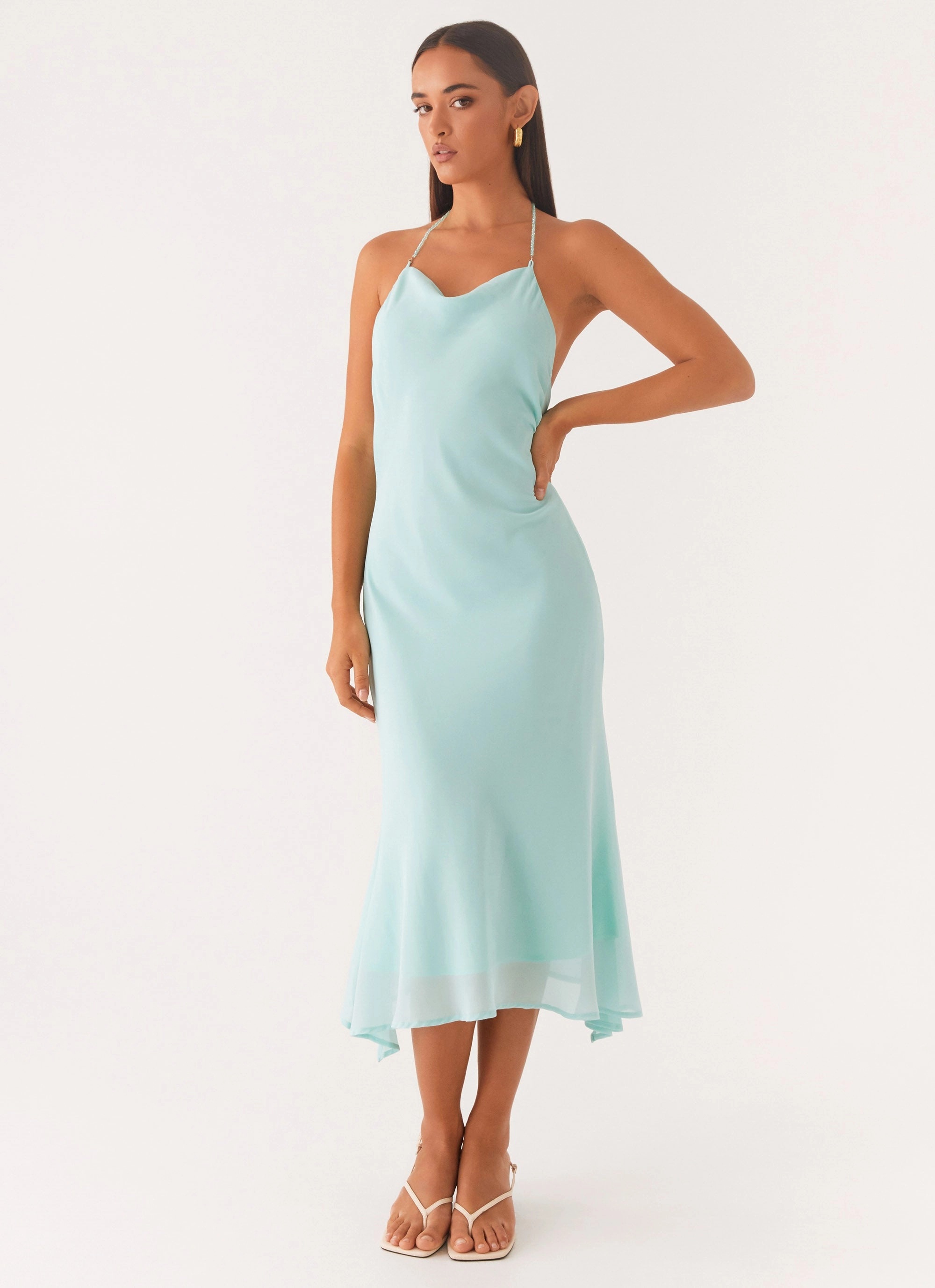 Sleek Style Weekend Vibe Deep Dive Midi Dress - Pale Blue
