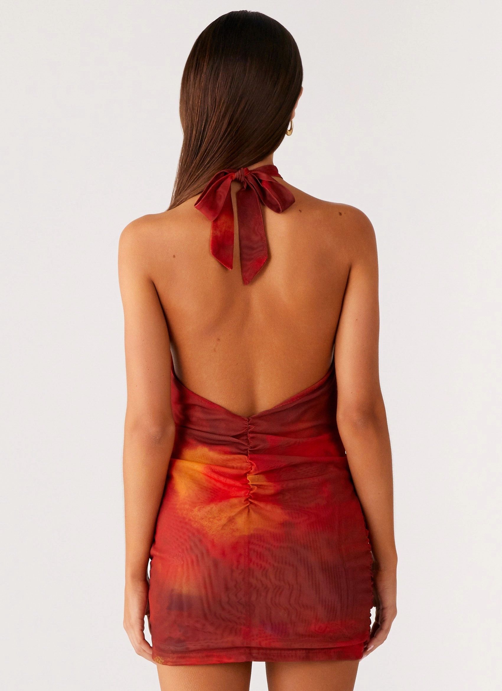 Midnight Ember Mini Dress - Scarlet Blur Summer Soft