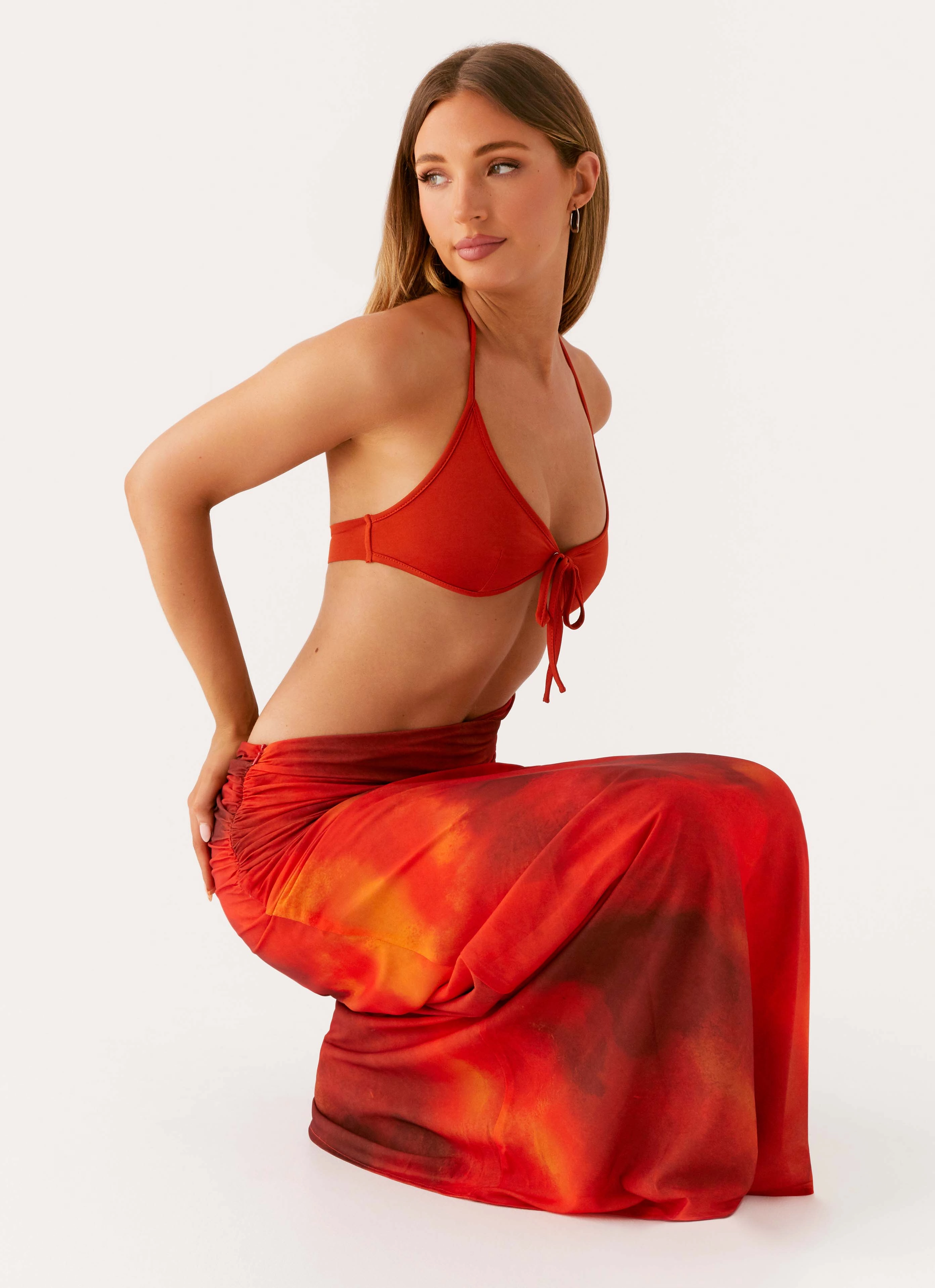 Elixis Maxi Dress - Scarlet Blur Date-Night