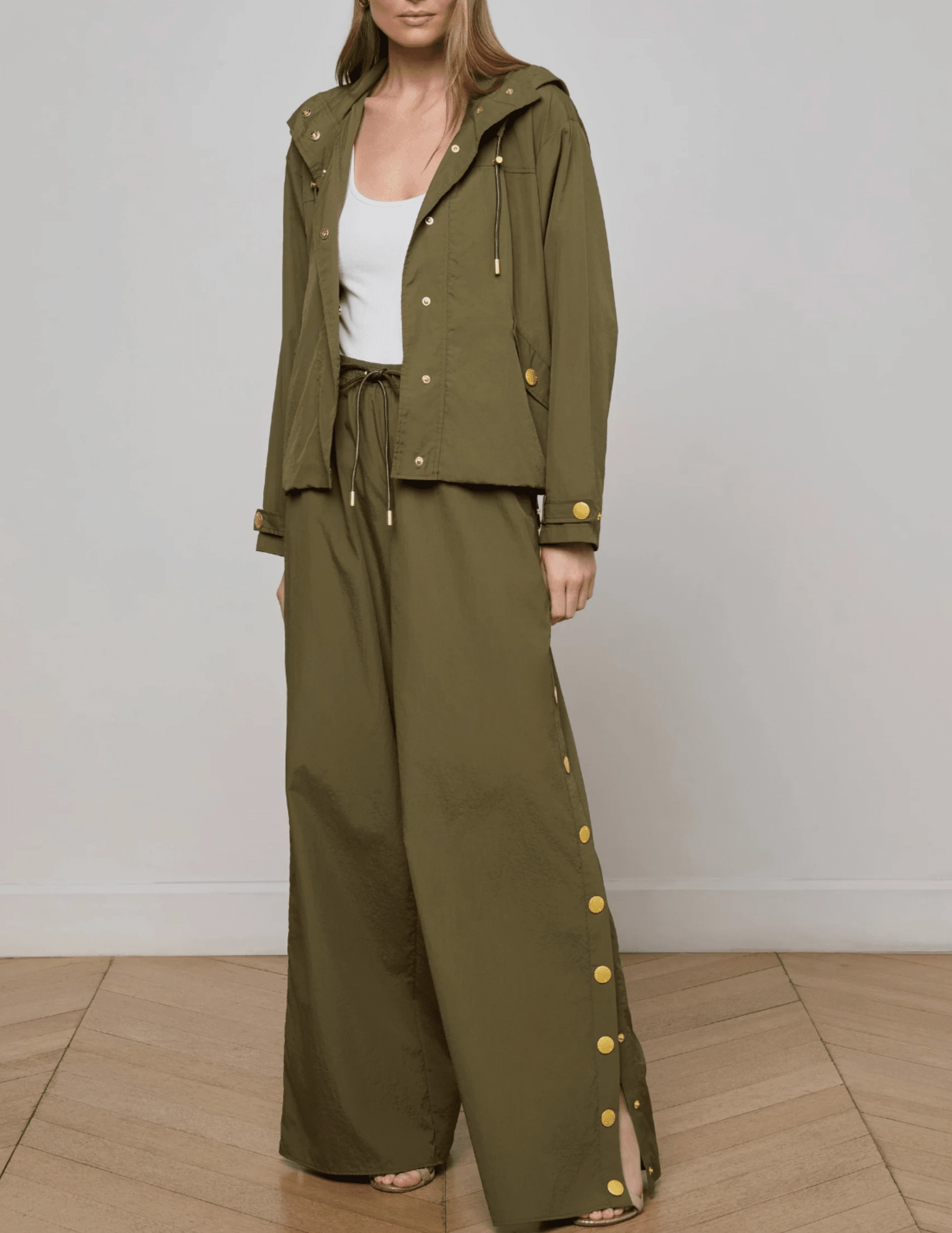 L'AGENCE Valkyrie Wide Leg Snap Pants quick dry NonRestrictiveFit