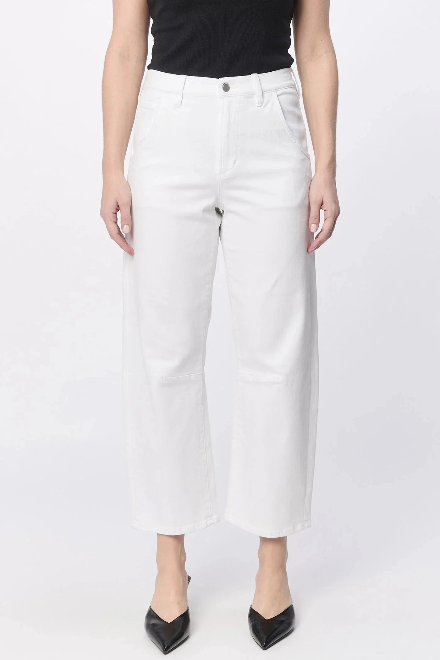 LayeredStyling Lasso High Rise Cropped Pants - White
