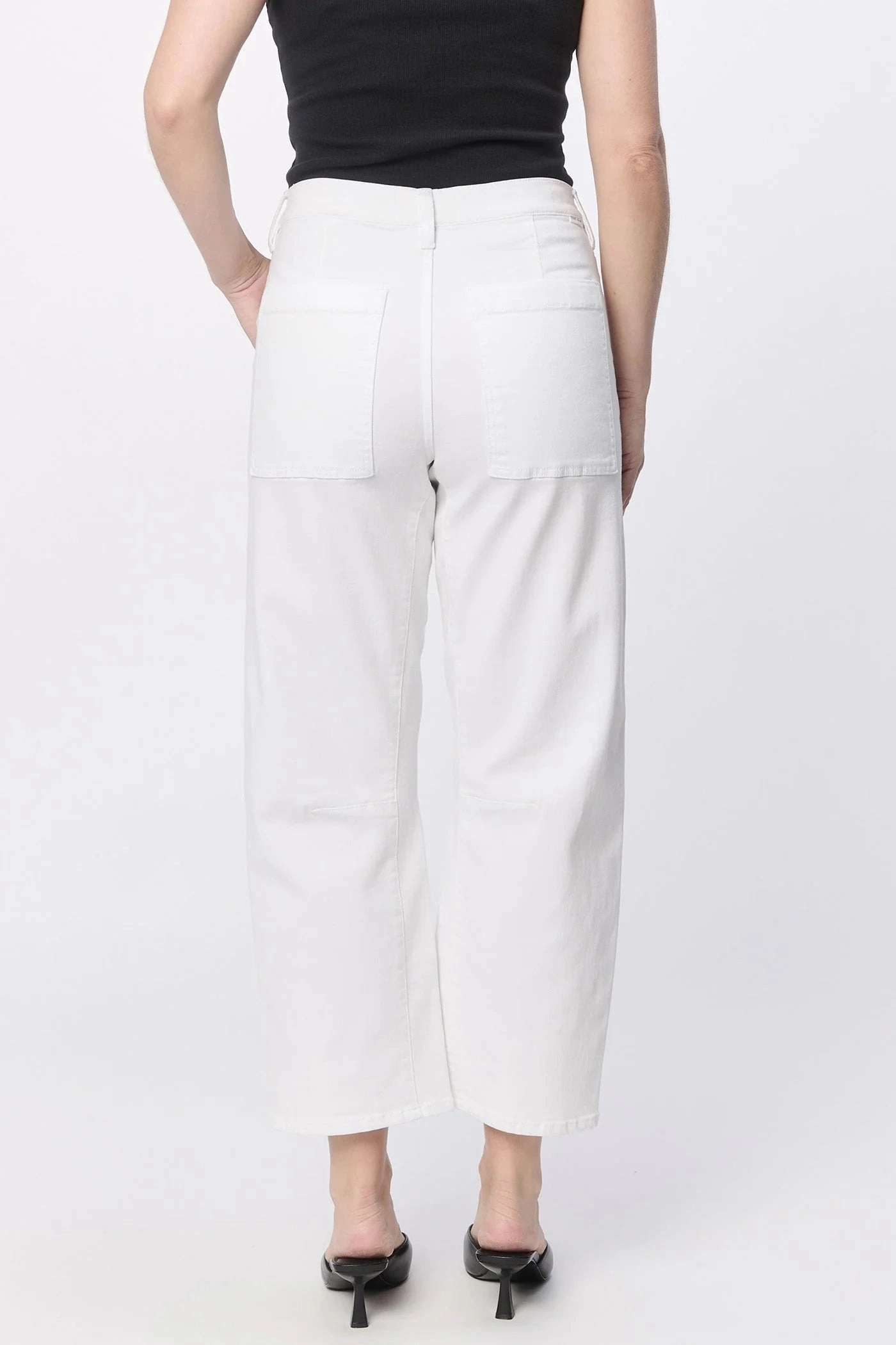 Lasso High Rise Cropped Pants - White Yarn Dye Stripe