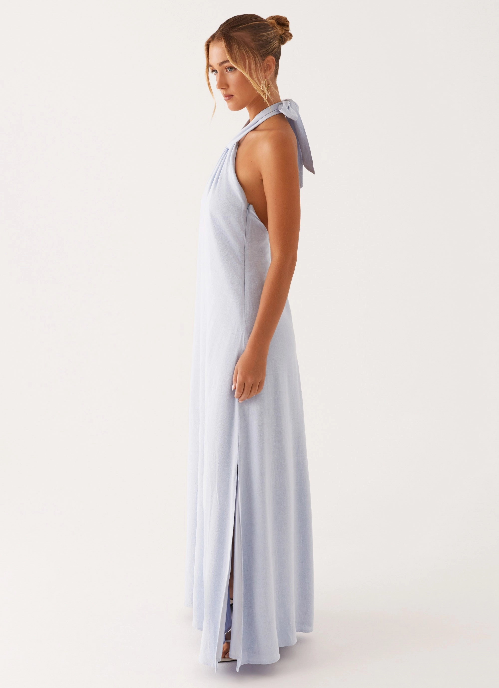 Golden Child Linen Maxi Dress - Blue Classic Edge Style Upgrade