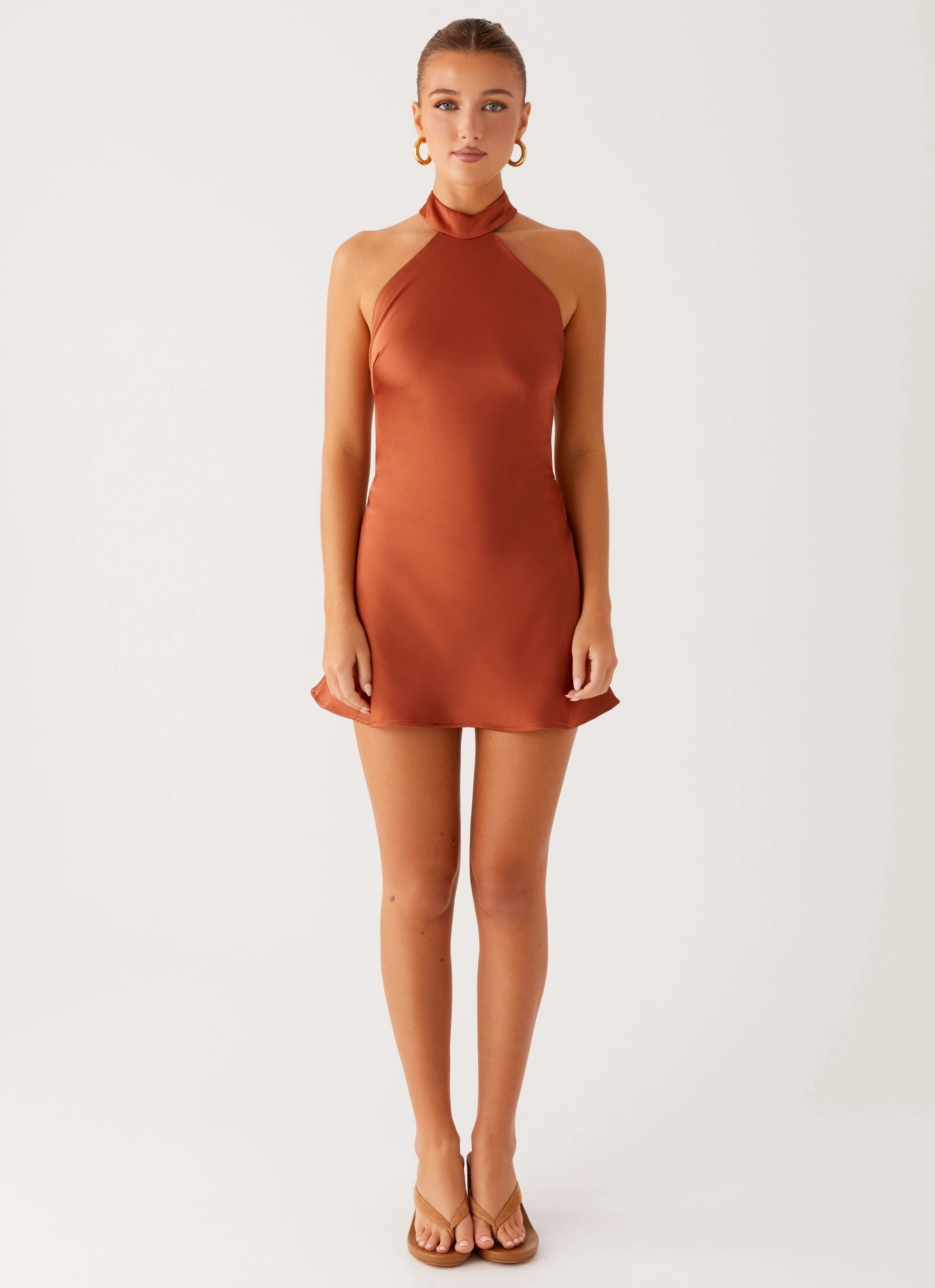 Fit Focused Smart Edge Golden Dunes Mini Dress - Rust