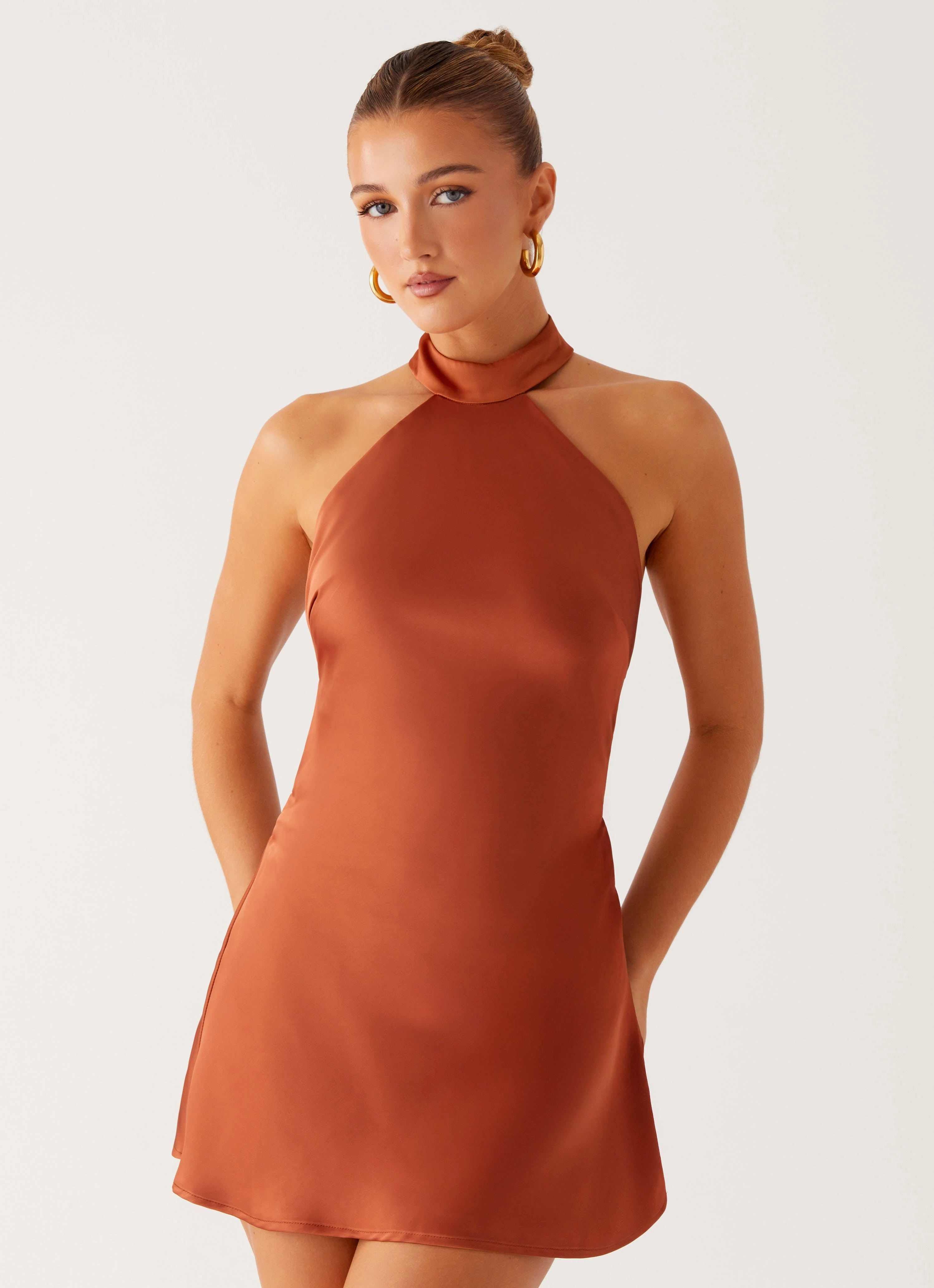 Golden Dunes Mini Dress - Rust Sleek Layer Night Mood