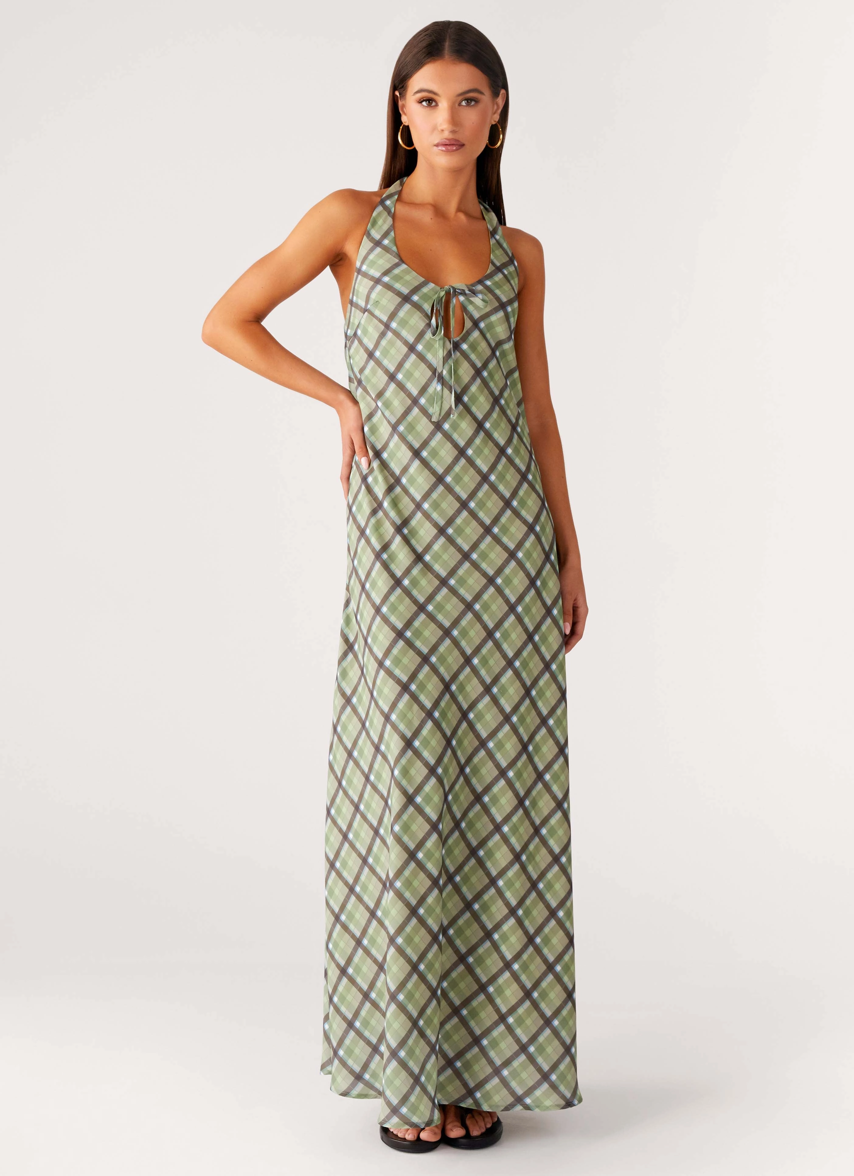 Coralie Maxi Dress - Cedar Check Scandi Clean