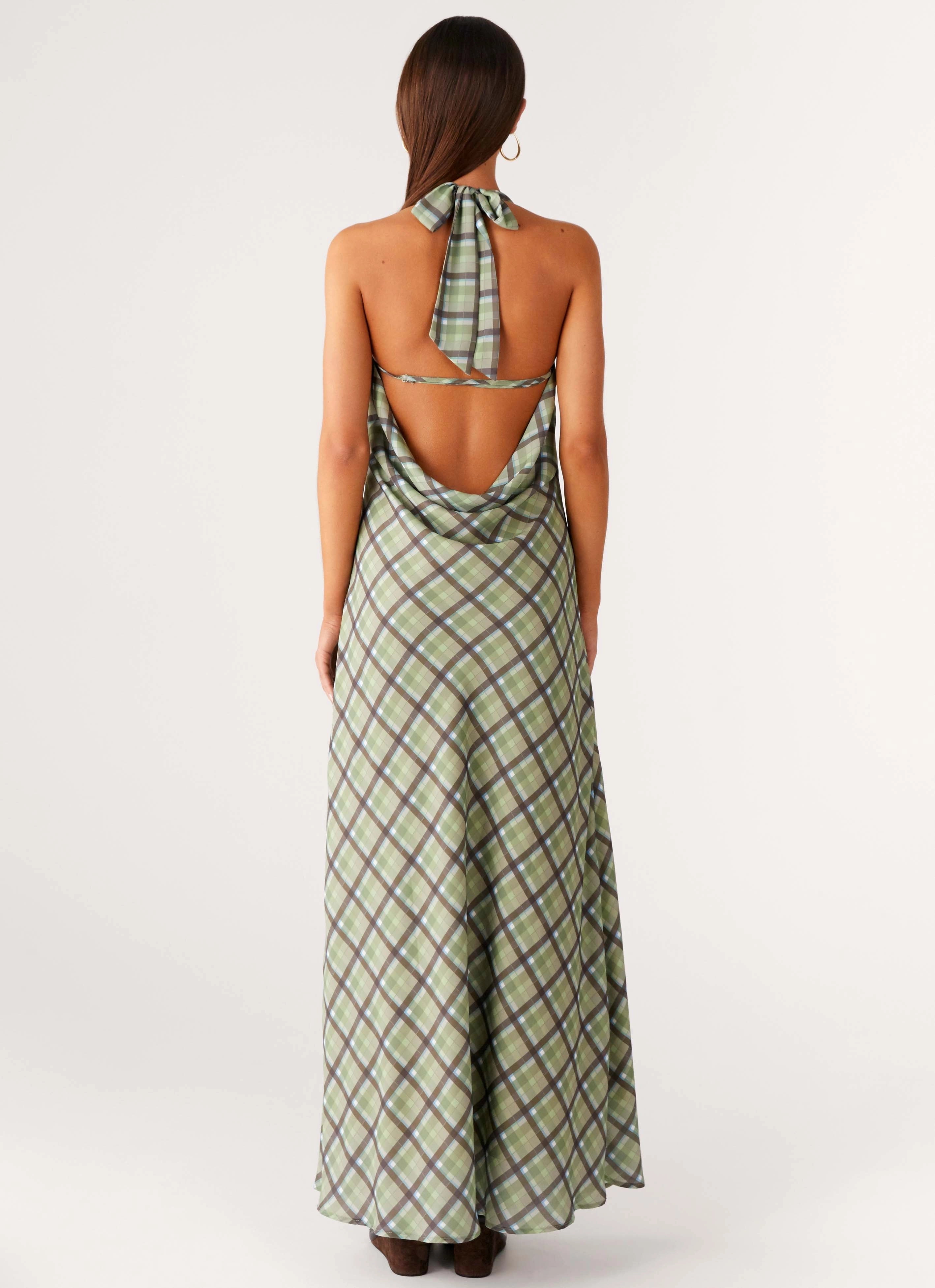 Coralie Maxi Dress - Cedar Check Softly Structured